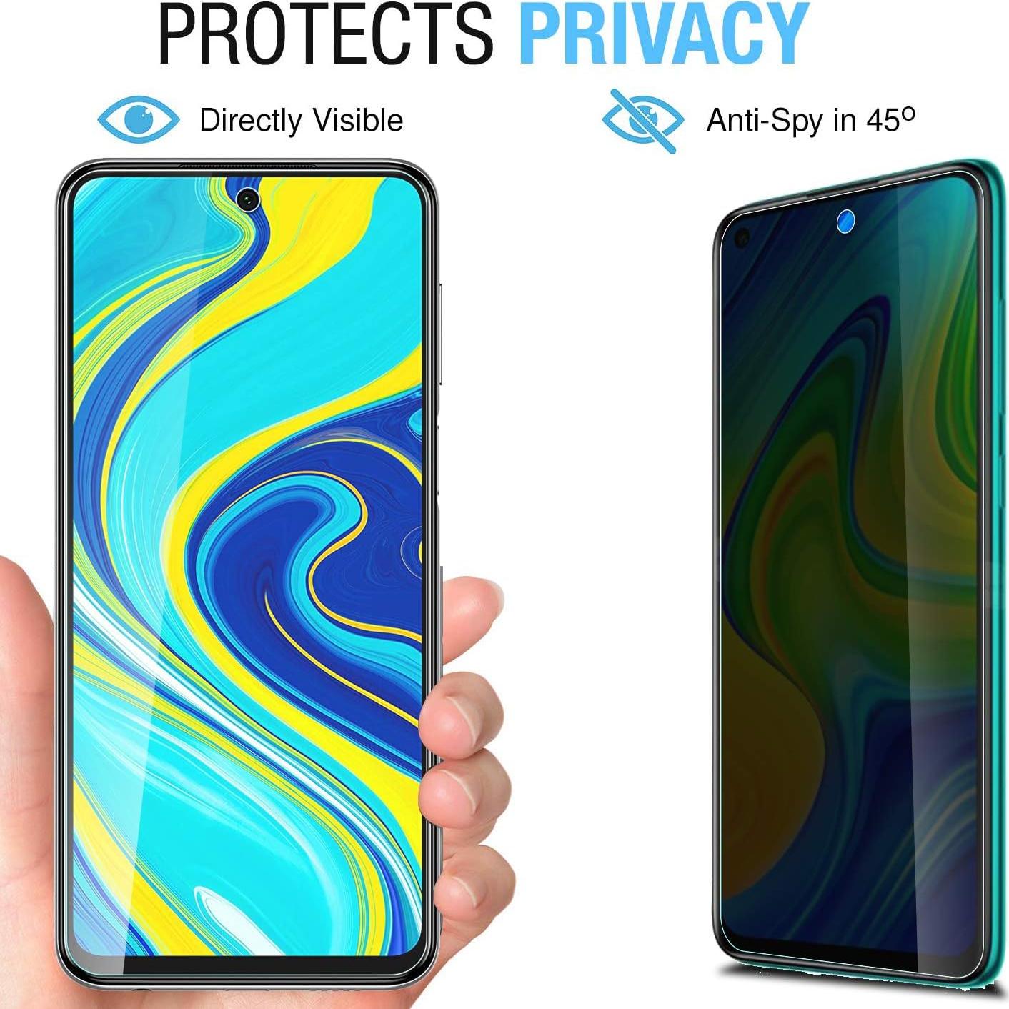 Protector de Pantalla Privado y Lente para Xiaomi Redmi Note 9S/Pro