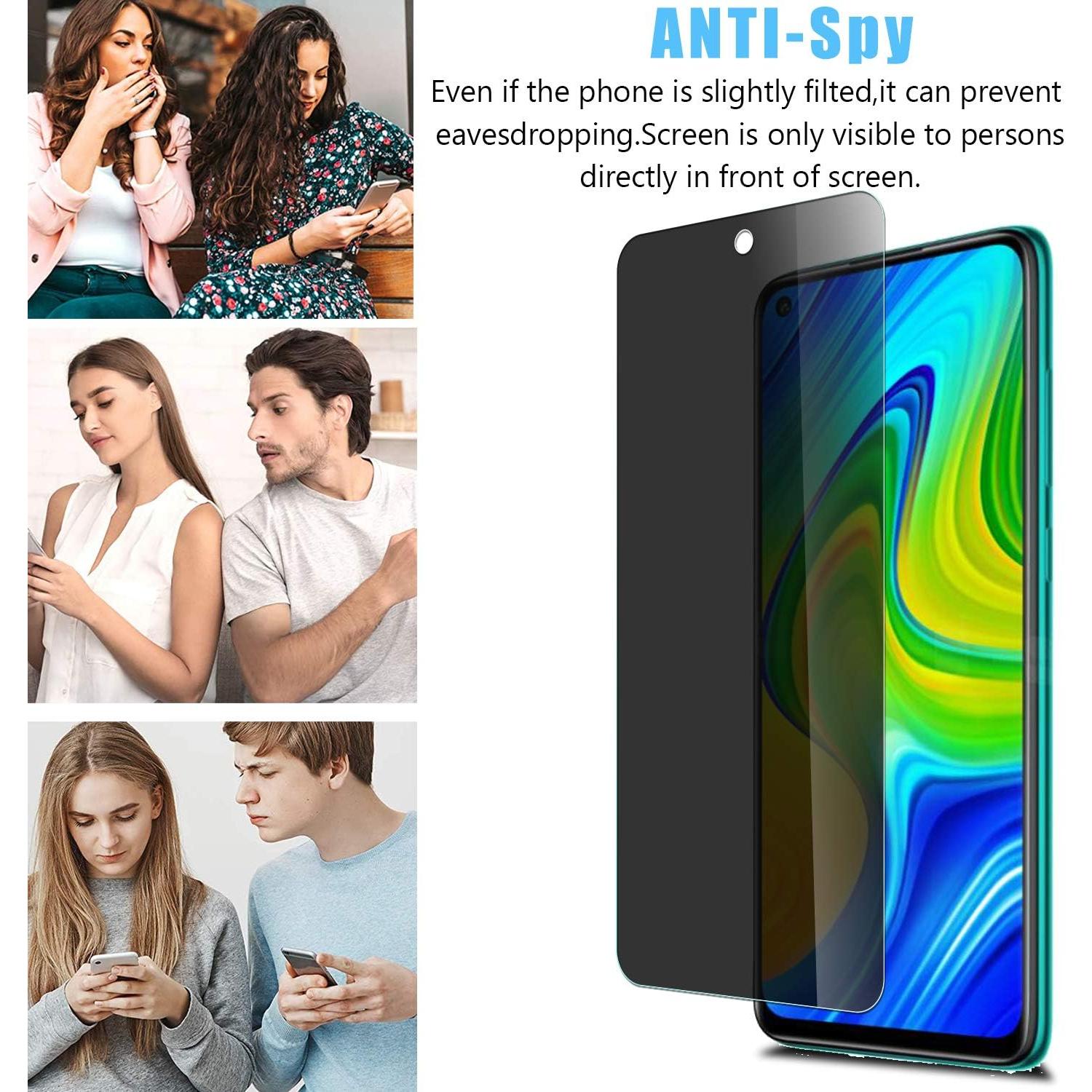Protector de Pantalla Privado y Lente para Xiaomi Redmi Note 9S/Pro