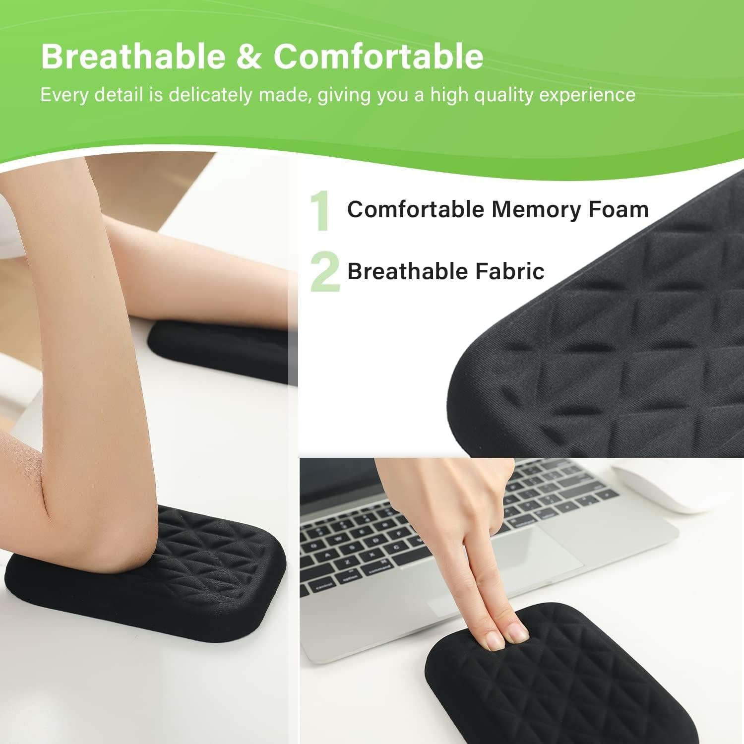 Almohadilla ergonómica LargeLeaf para muñeca y codo, negra