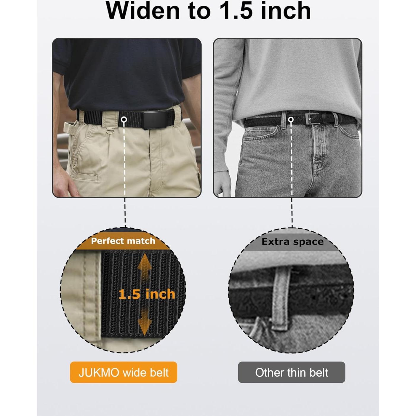 Cinturón de Nylon JUKMO para Hombre 3,81 cm Ajustable