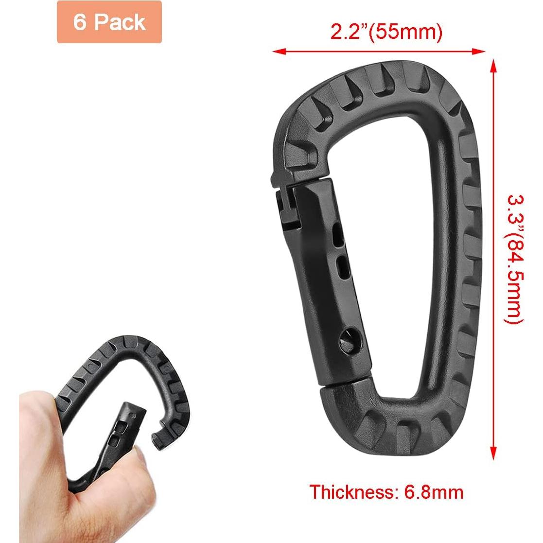 Clip de Llavero CooBigo D-Ring Plástico 6 Piezas