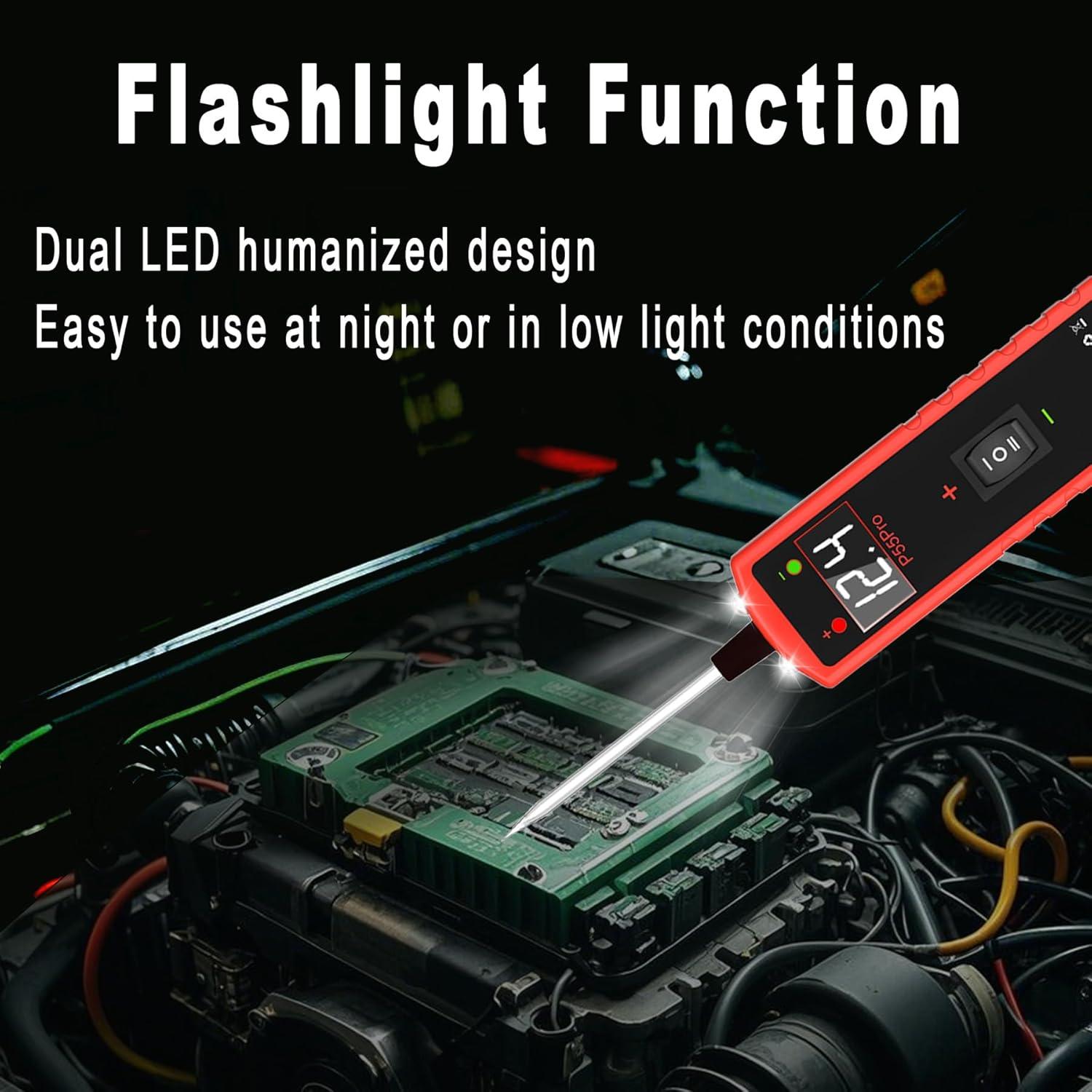 Probador de Circuito Automotriz Aottykro P55 Pro 6-30V Multifuncional