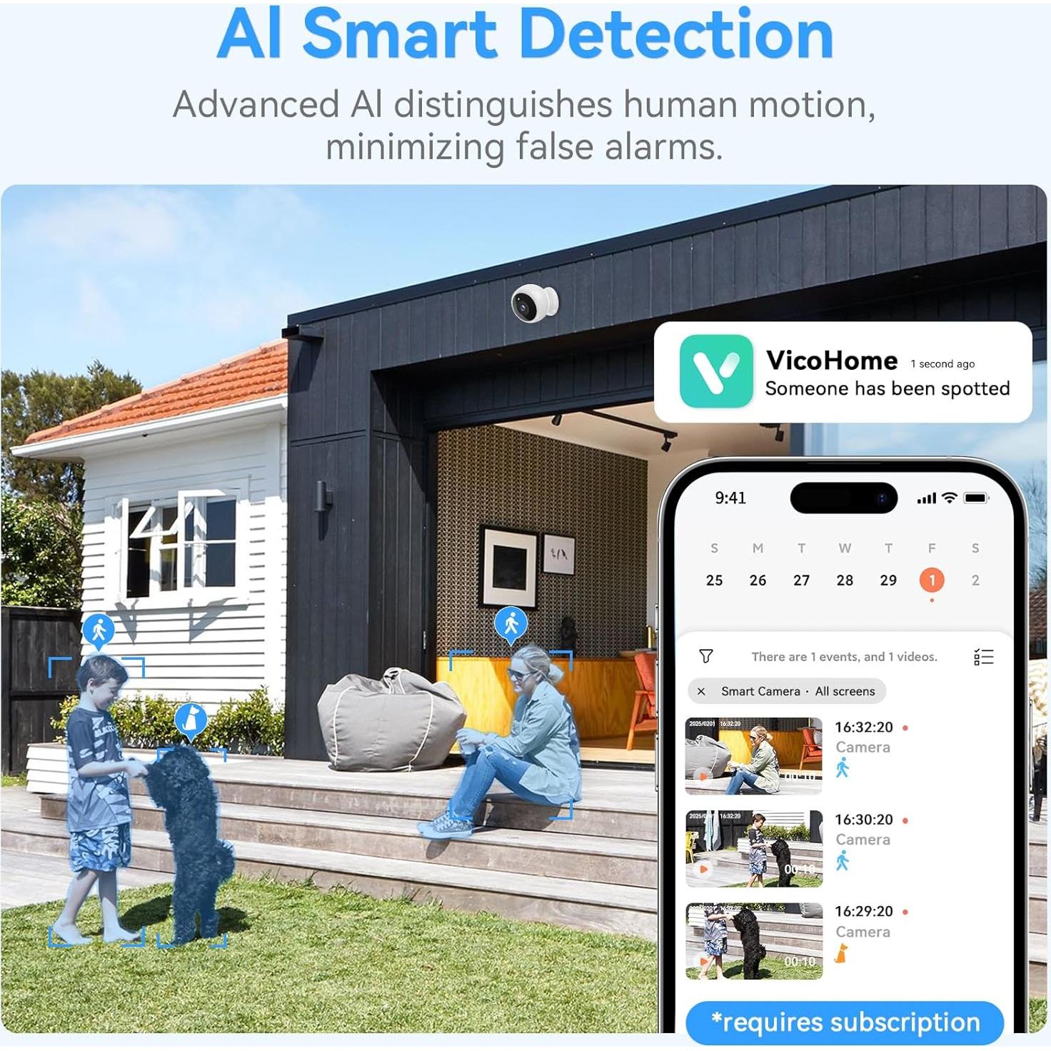 Cámara de Seguridad Inalámbrica 2K HD Vicohome - 2 Paquete