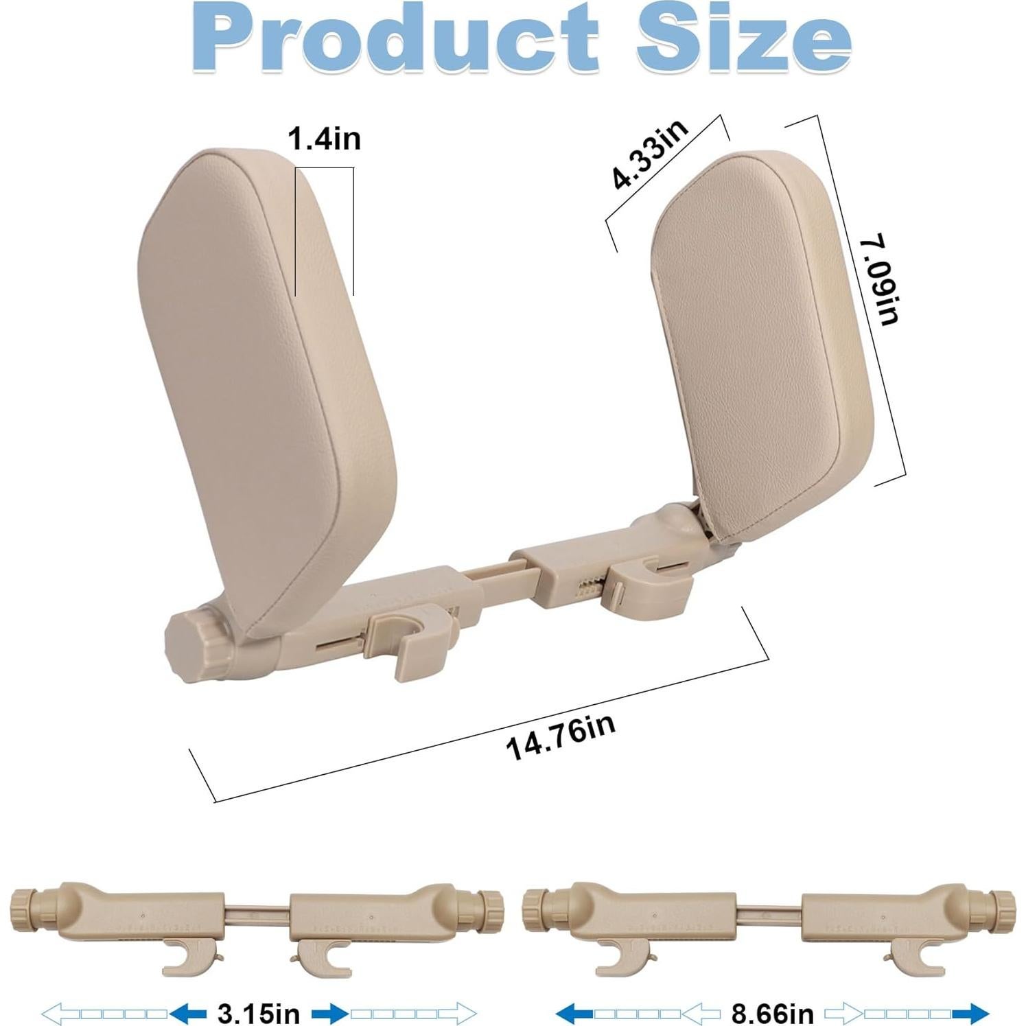 Almohada Reposacabezas Coche C COMCROSFLY Beige Ajustable