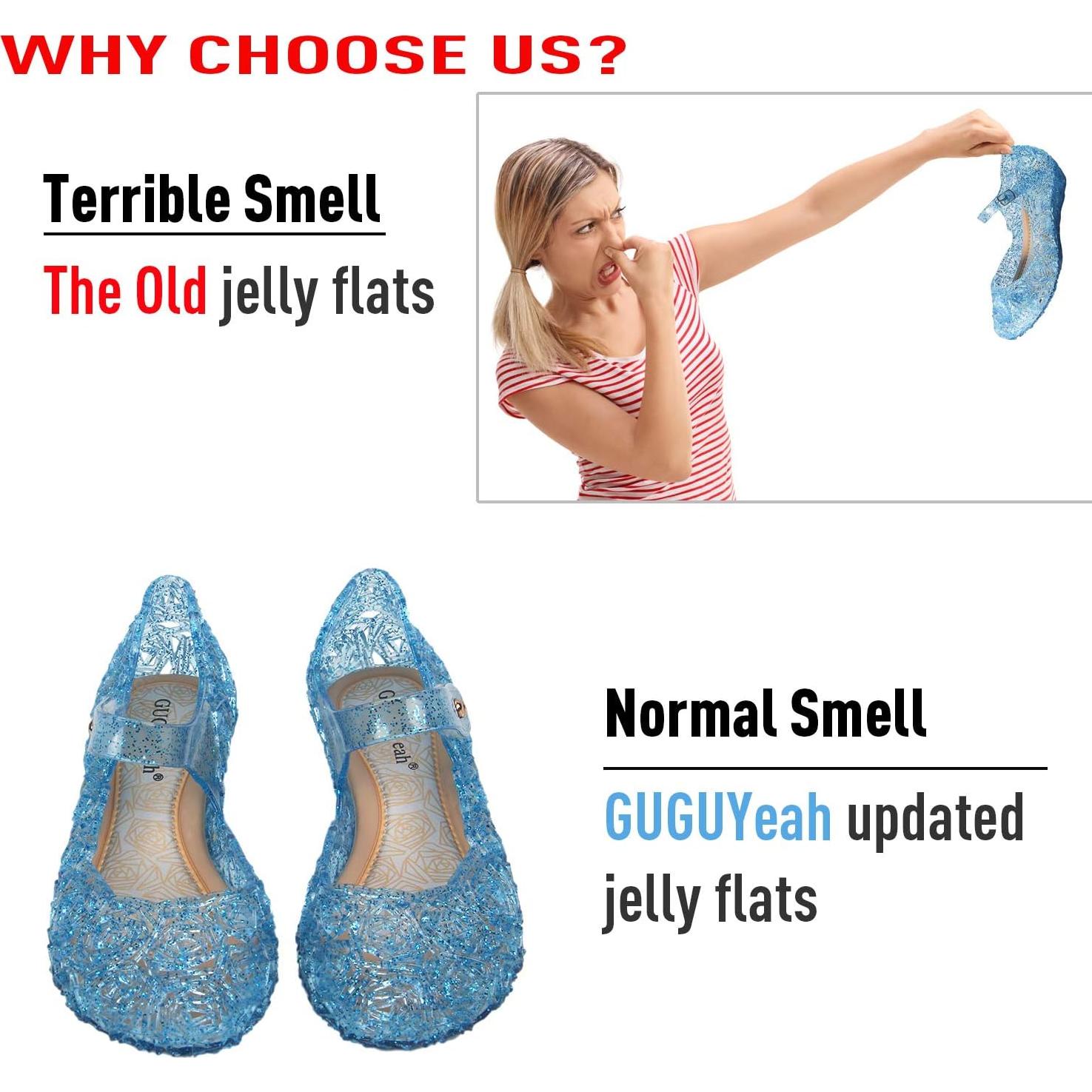 GUGUYeah Princess Costumes Jelly Flats Shoes, Cosplay Birthday Party Dress Up Sandals for Little Girls, Toddler or Kids