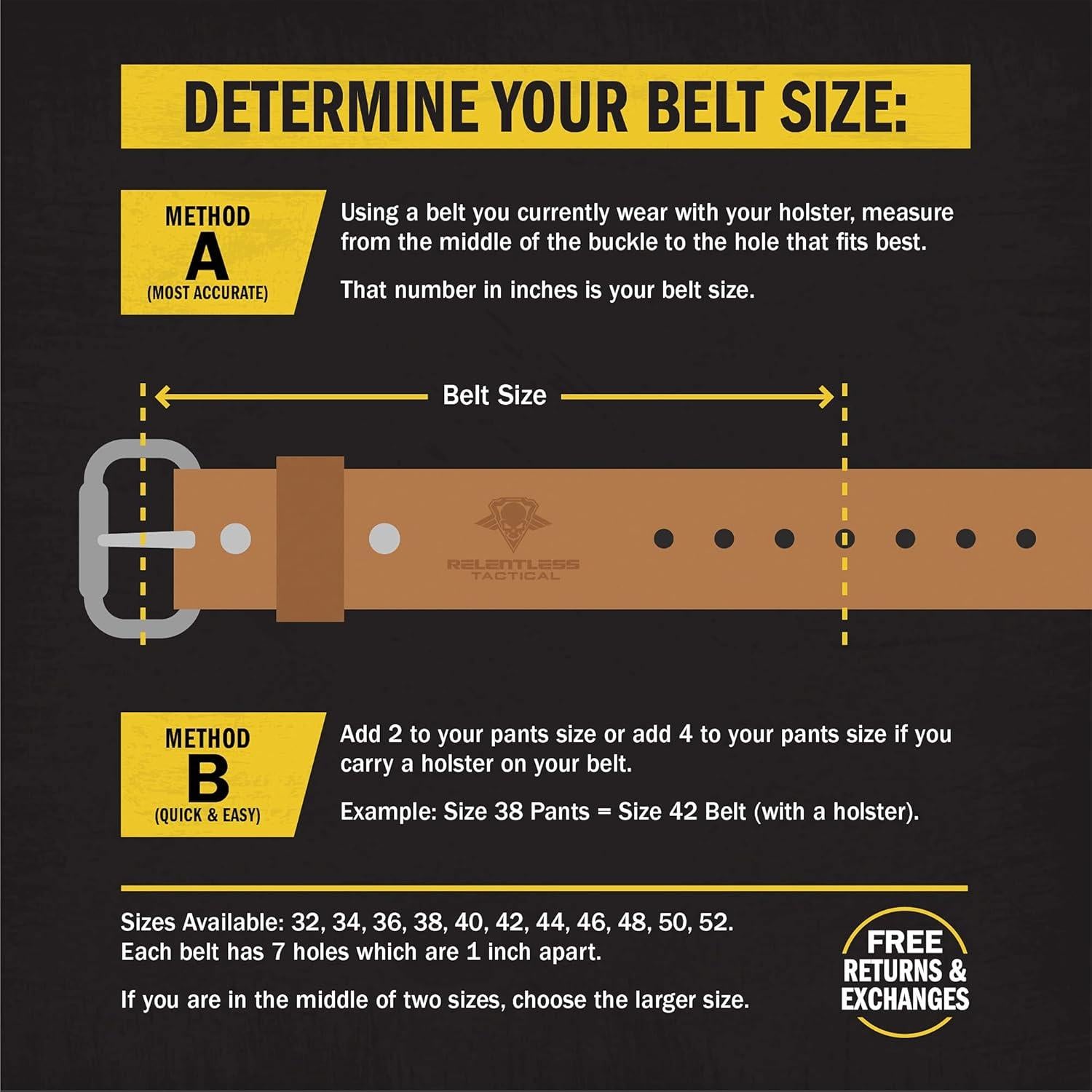 Cinturón de Cuero Relentless Tactical 1.5" para Hombres