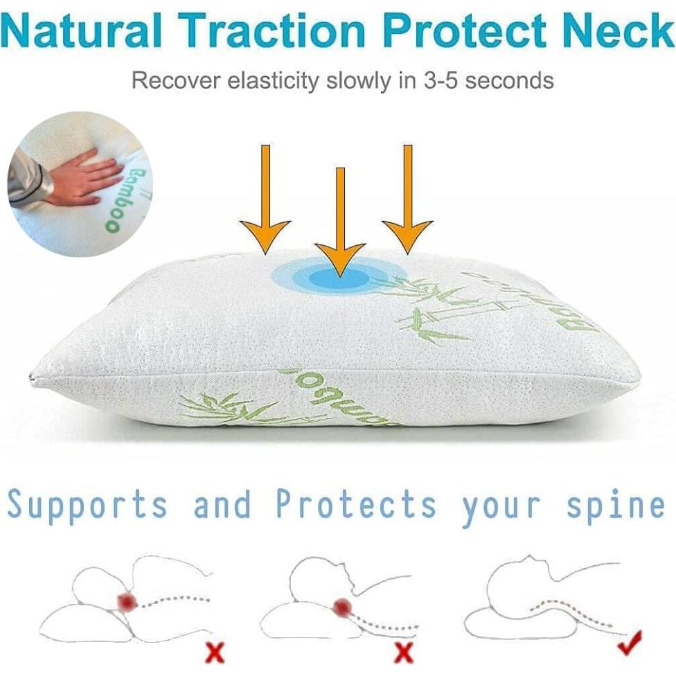 Juego de 2 almohadas viscoelásticas DreamField Queen - Funda suave