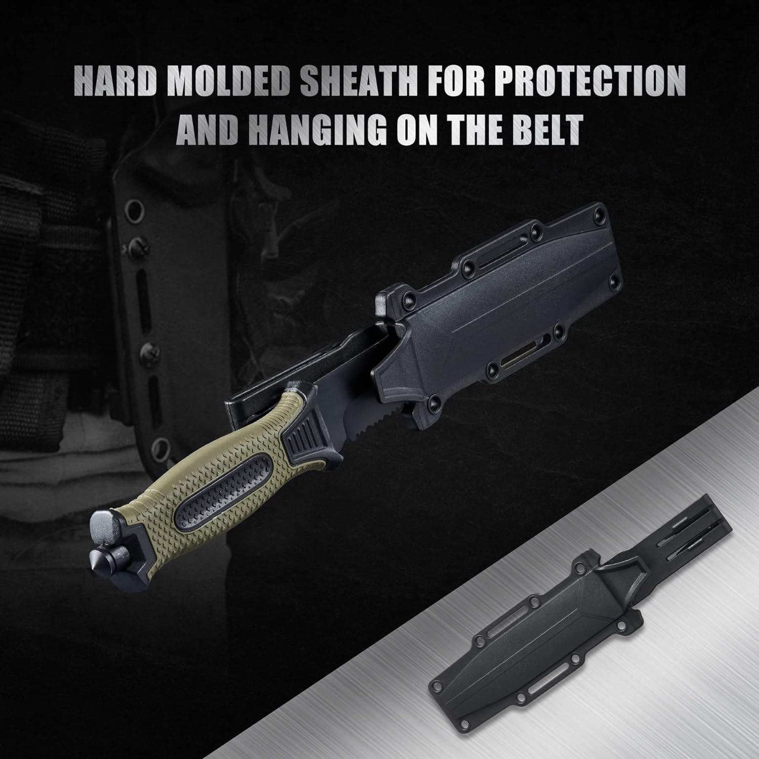 Cuchillo Táctico Leopcito 25 cm Acero Inoxidable Verde