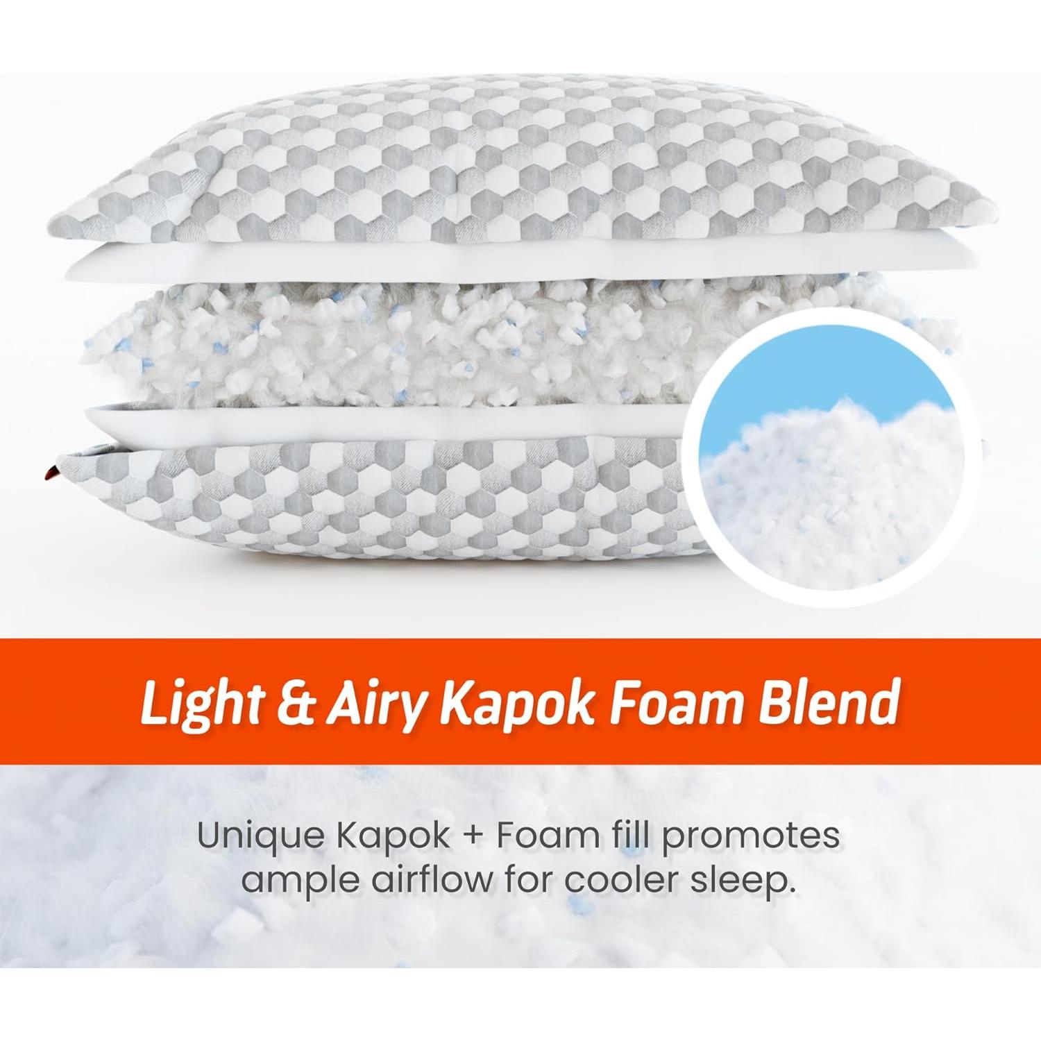 Almohada Ajustable Layla Sleep de Kapok - Reina, Fresca y Ergonómica