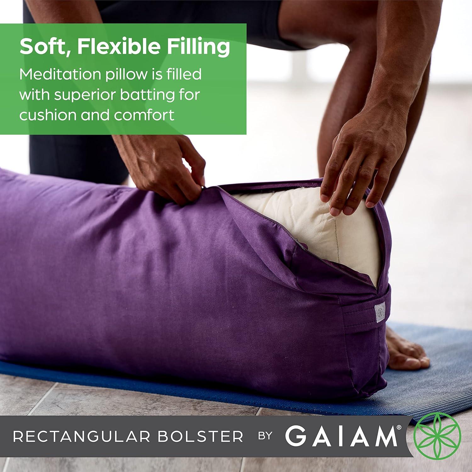 Cojín de Soporte para Yoga Gaiam Bolster Rectangular Negro
