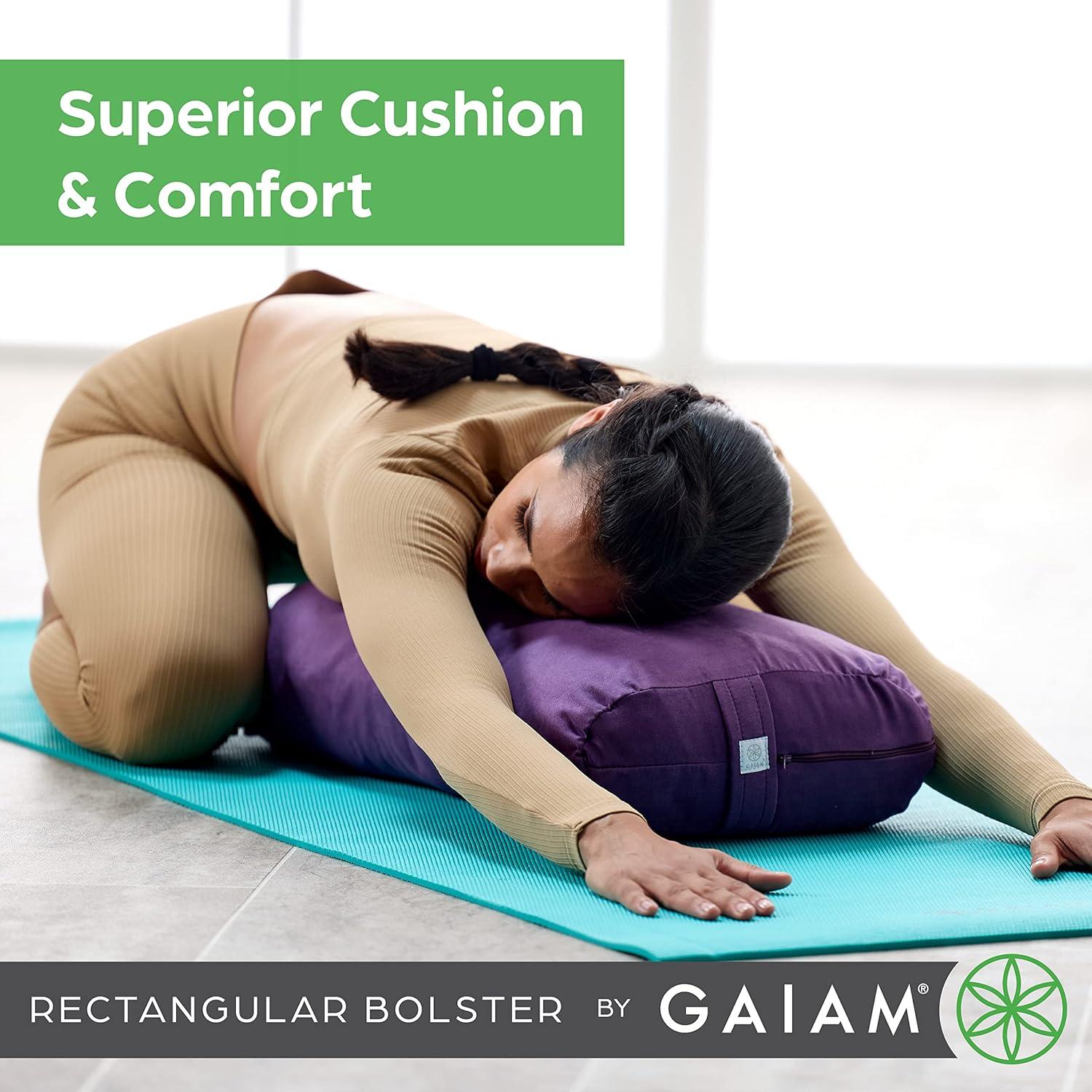Cojín de Soporte para Yoga Gaiam Bolster Rectangular Negro