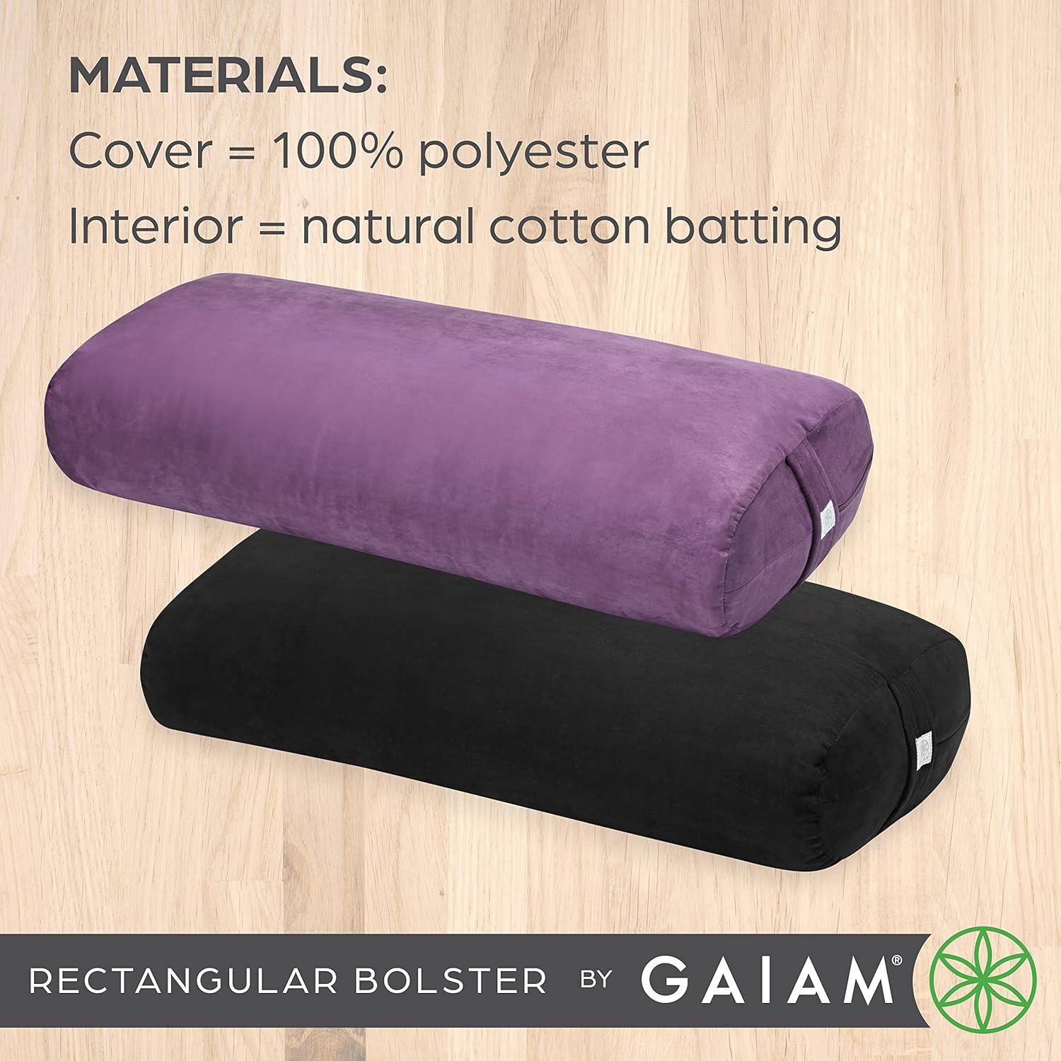Cojín de Soporte para Yoga Gaiam Bolster Rectangular Negro