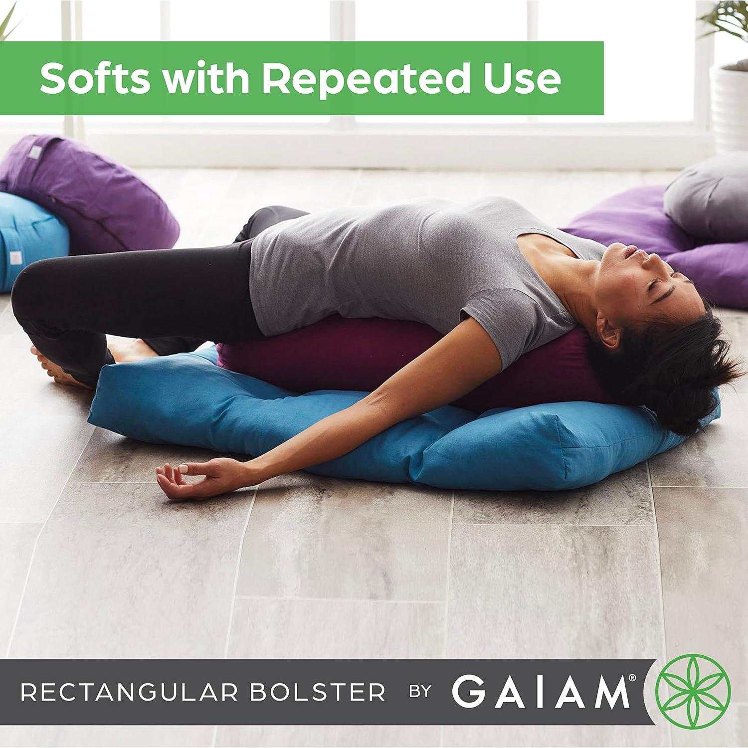 Cojín de Soporte para Yoga Gaiam Bolster Rectangular Negro