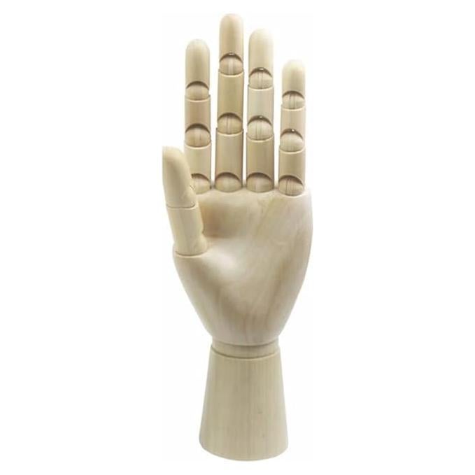 Wood Artist Drawing Manikin Articulated Mannequin with Wooden Flexible Fingers 10" Left Hand (10 inches-Left Hand)