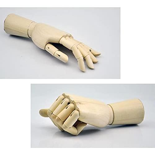 Wood Artist Drawing Manikin Articulated Mannequin with Wooden Flexible Fingers 10" Left Hand (10 inches-Left Hand)