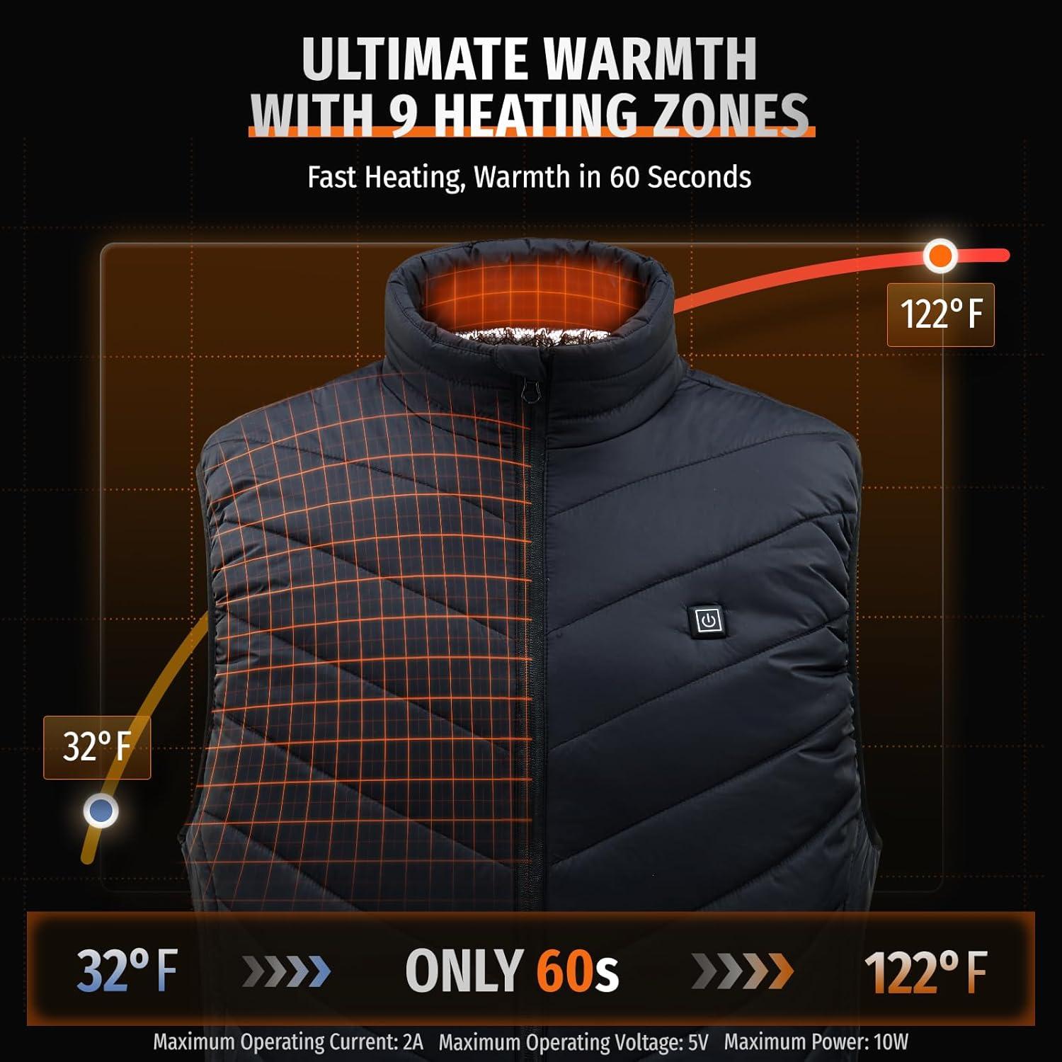 Chaleco Térmico Eléctrico Molifen para Hombre 9 Zonas Calefacción