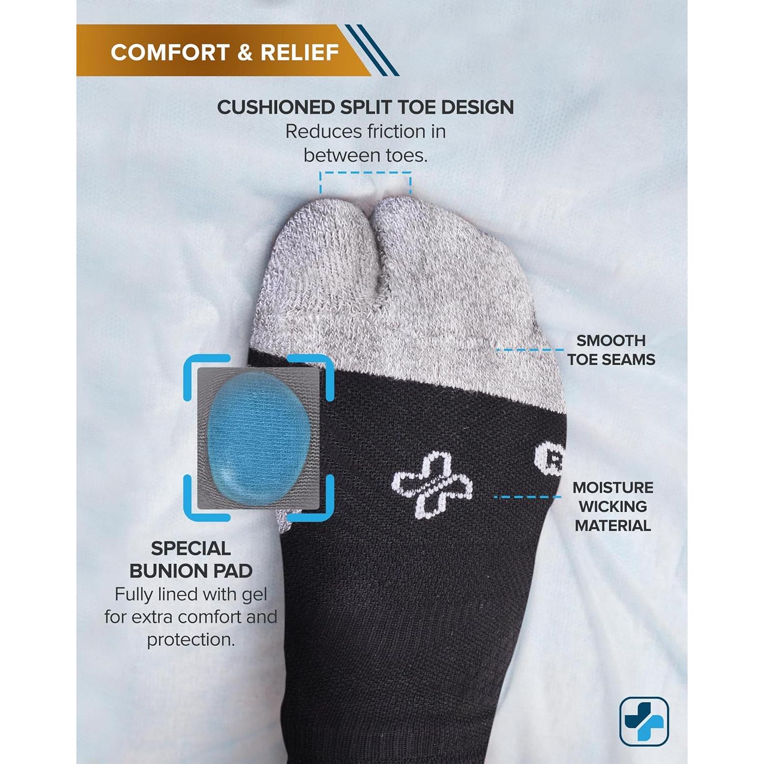 Calcetines para Juanetes Doctor's Select 2 Pares Unisex - Alivio con Cobre