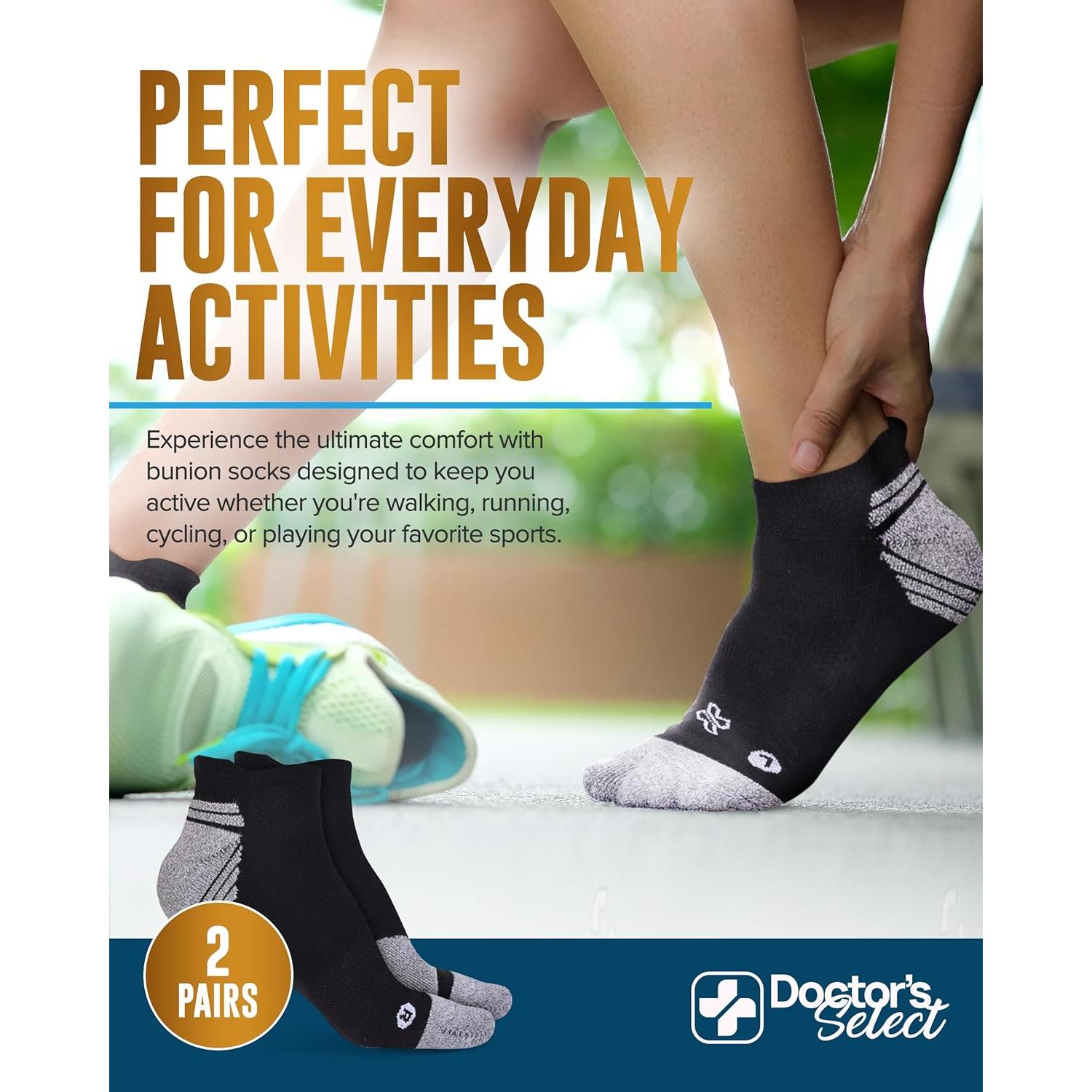 Calcetines para Juanetes Doctor's Select 2 Pares Unisex - Alivio con Cobre