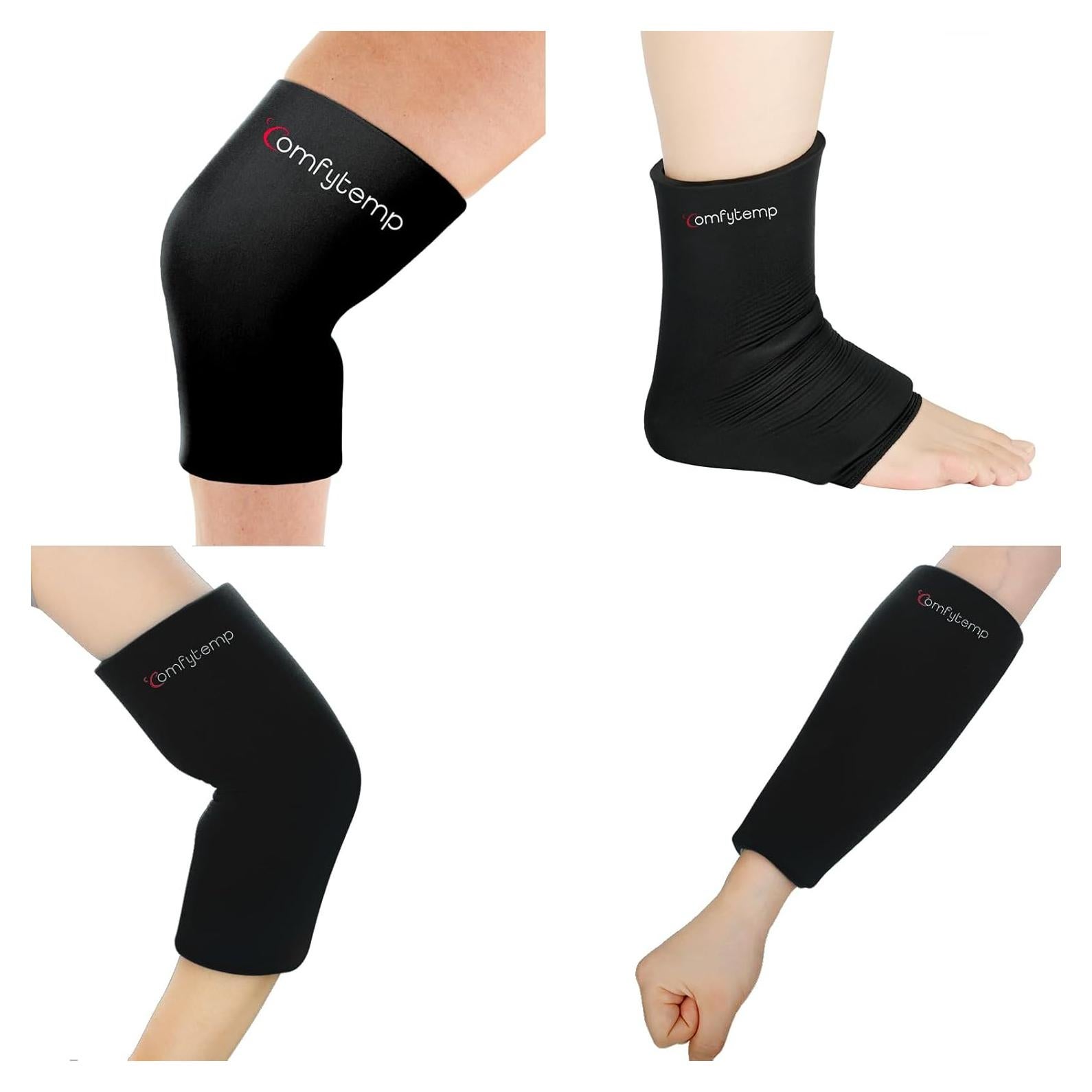 Comfytemp Ankle Ice Pack Wrap for Swelling, Reusable Freeze Sleeve, FSA HSA Eligible, Gel Ice Pack for Injuries, Plantar Fasciitis Relief, Ankle Compression Sleeve for Heel Spur, Cold & Hot Therapy -S