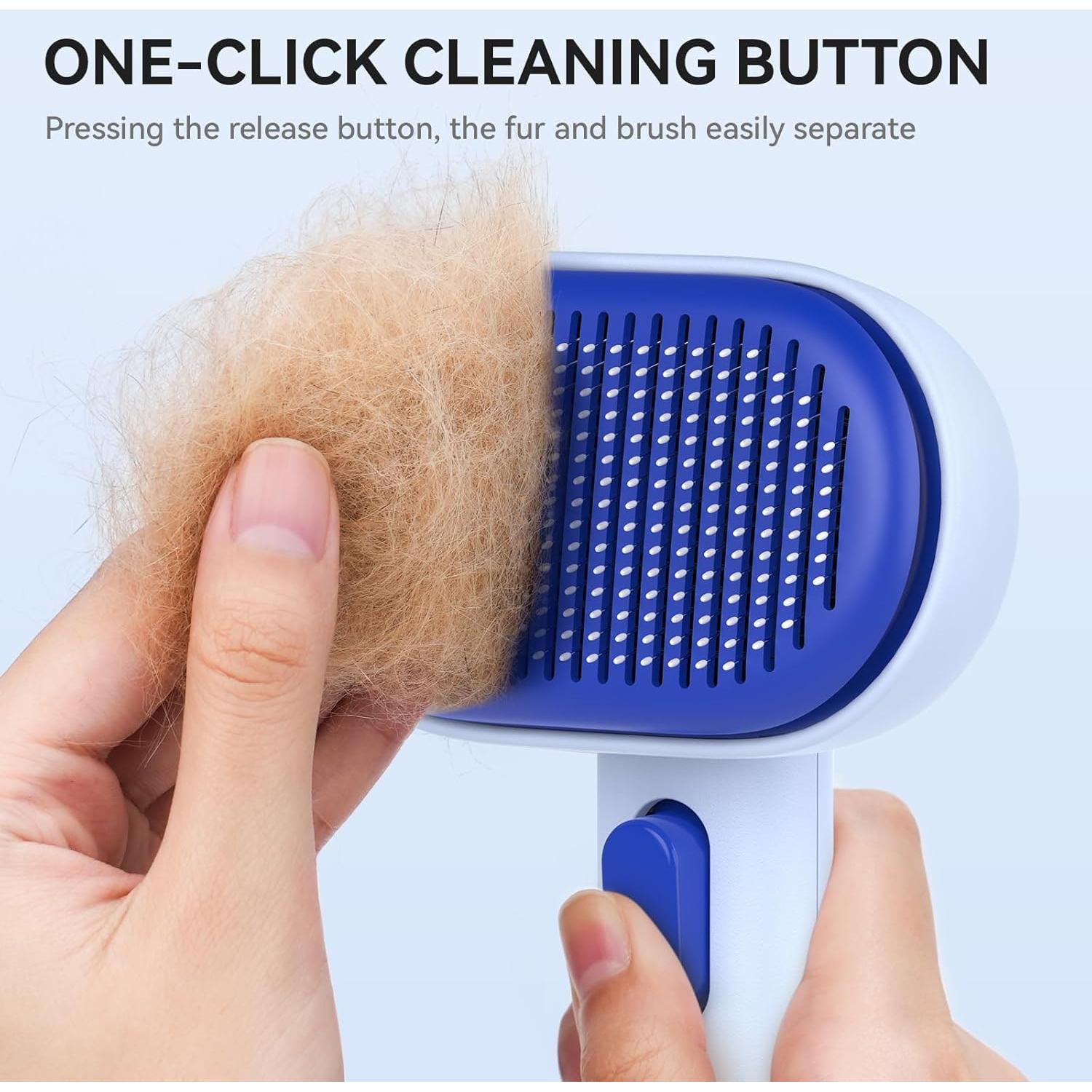 Cepillo Deshedding para Mascotas Aumuca Azul 10x5x20cm