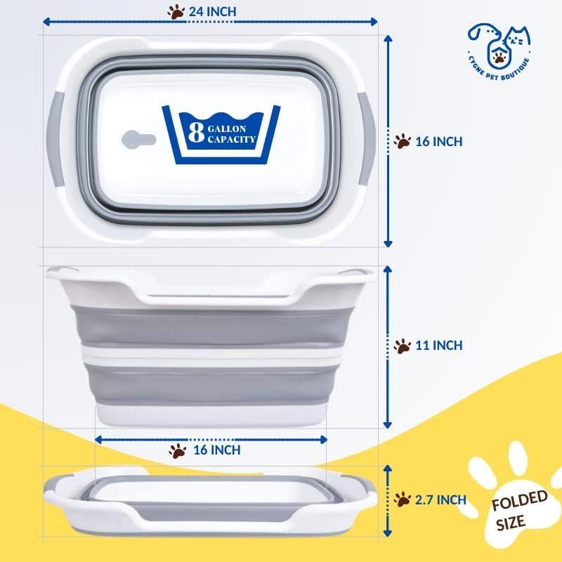 Bañera Plegable para Perros CYGNE con Drenaje 60x40cm