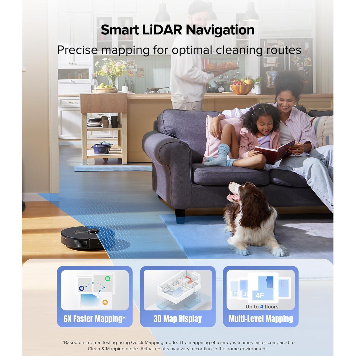 roborock Q5 Max+ Robot Vacuum with Self-Empty Dock, Upgraded from Q5+, 5500 Pa Suction, DuoRoller Brush, Hands-Free Cleaning for up to 7 Weeks, PreciSense LiDAR Navigation, App & Voice Control