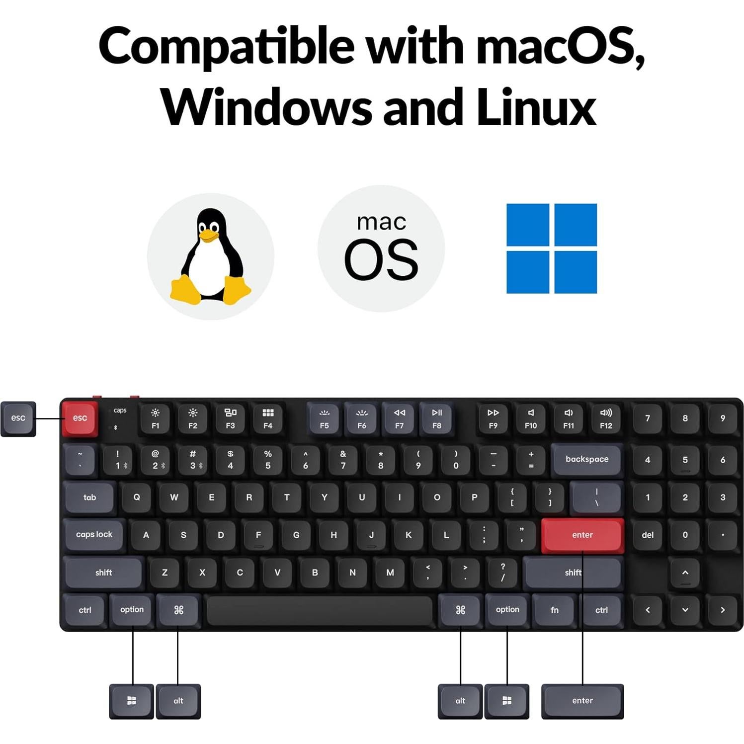 Teclado Mecánico Inalámbrico Keychron K13 Pro TKL RGB