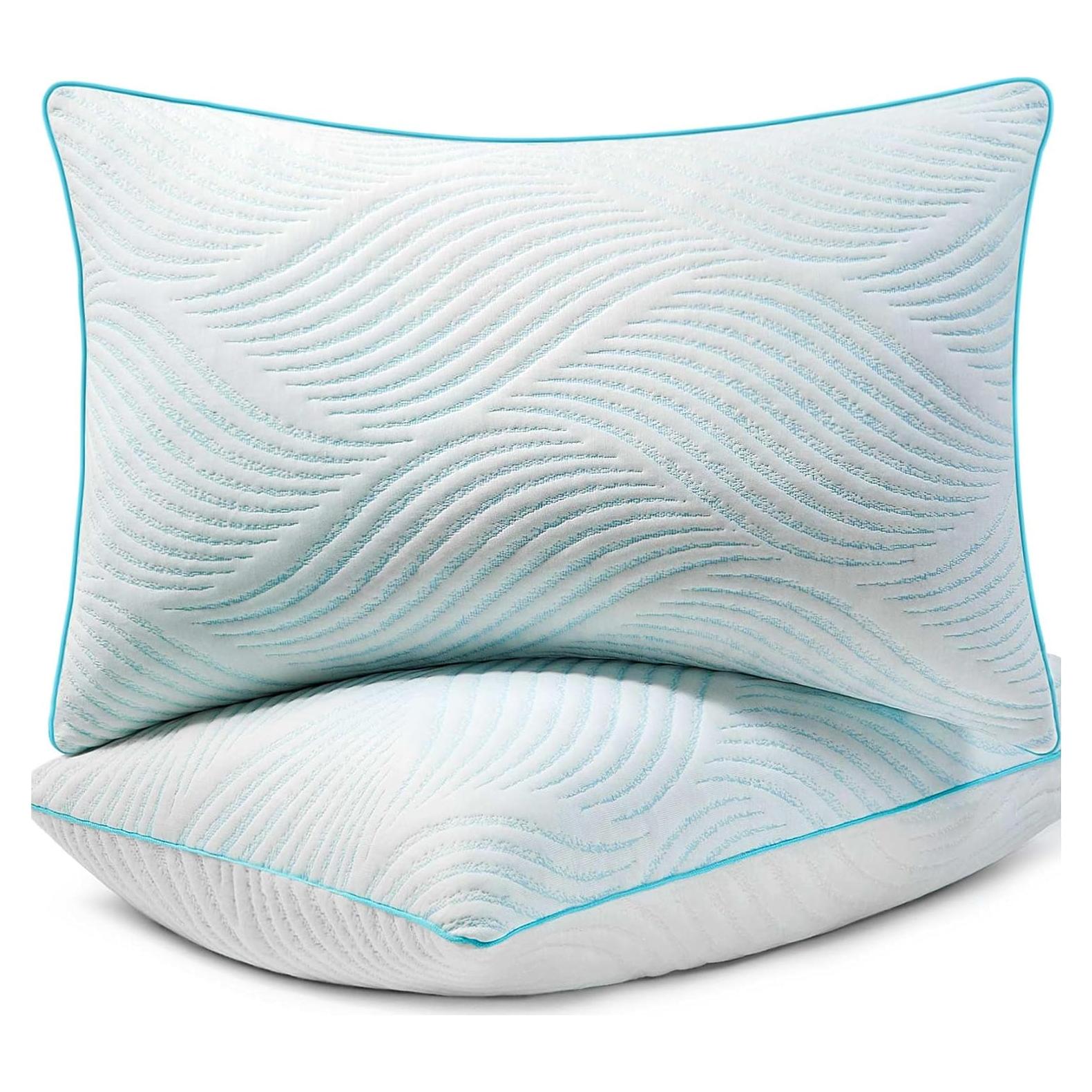 Juego de 2 Almohadas Estándar Smilereve Espuma Viscoelástica Refrigerante