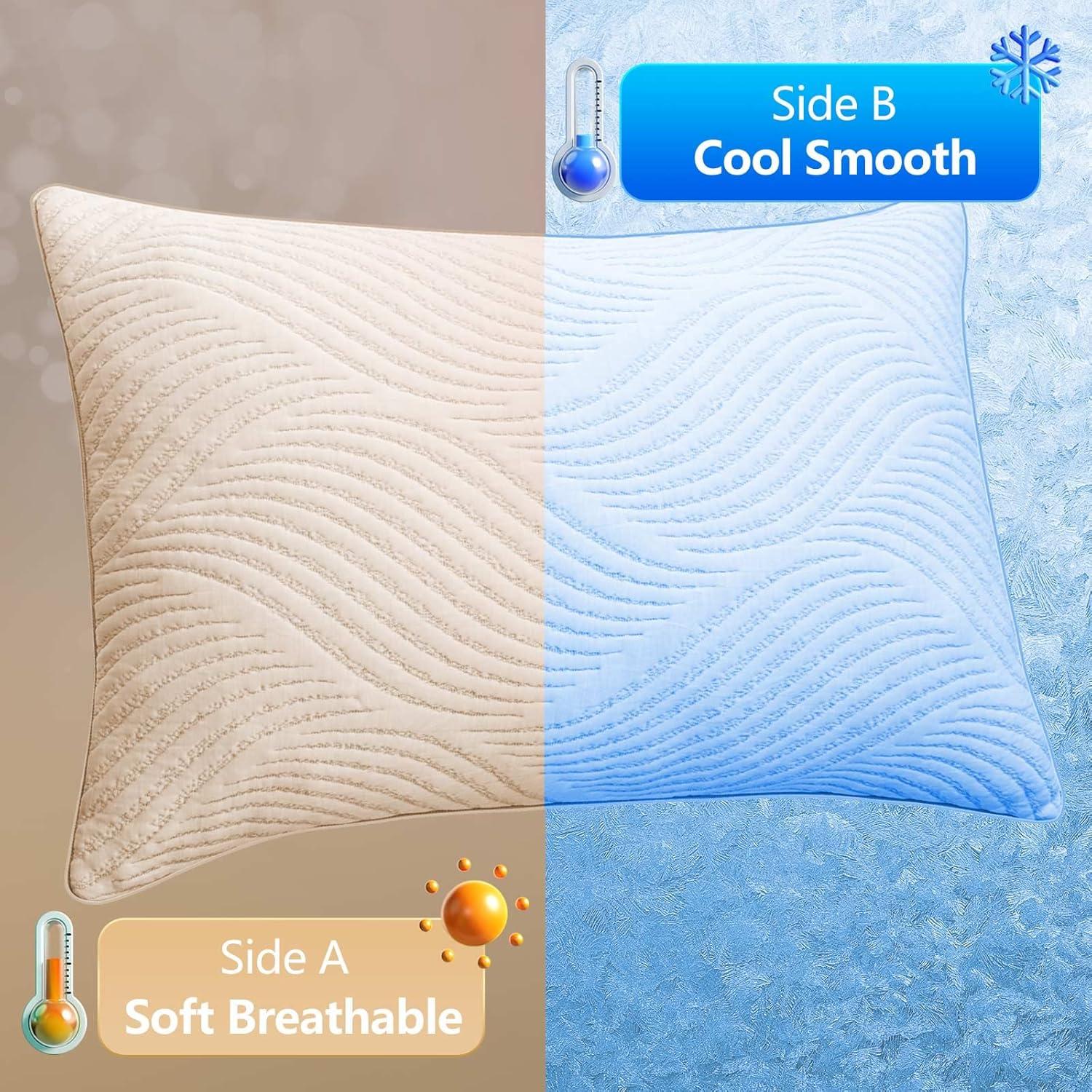 Juego de 2 Almohadas Estándar Smilereve Espuma Viscoelástica Refrigerante