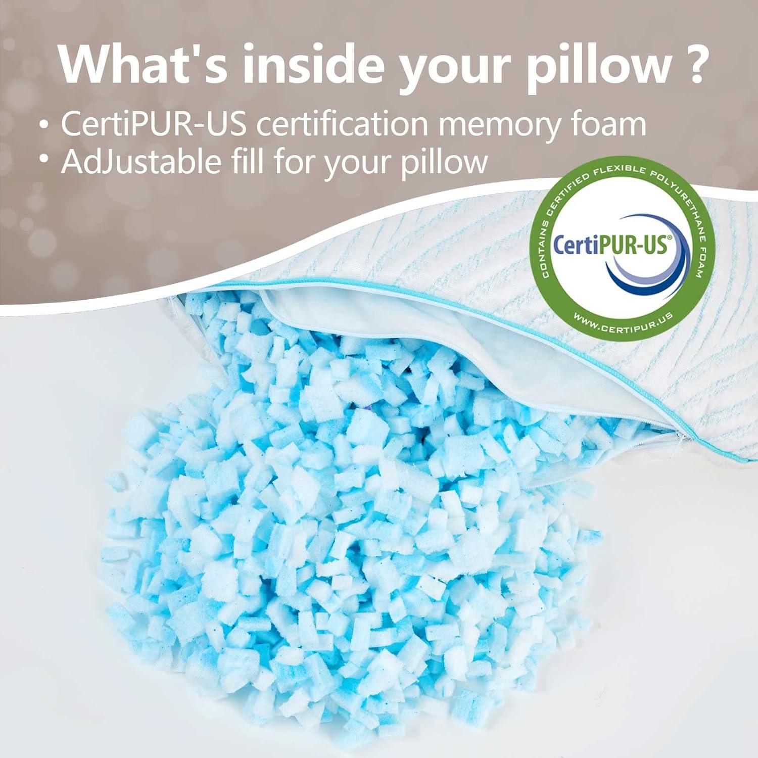 Juego de 2 Almohadas Estándar Smilereve Espuma Viscoelástica Refrigerante