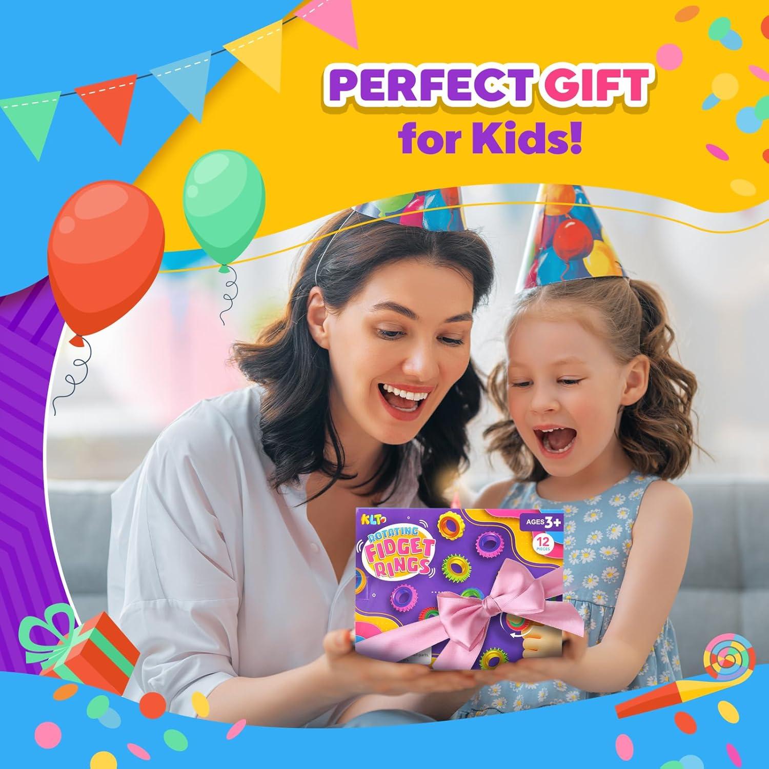 Anillos Antiestrés Texturizados KLT - Paquete de 12 Piezas