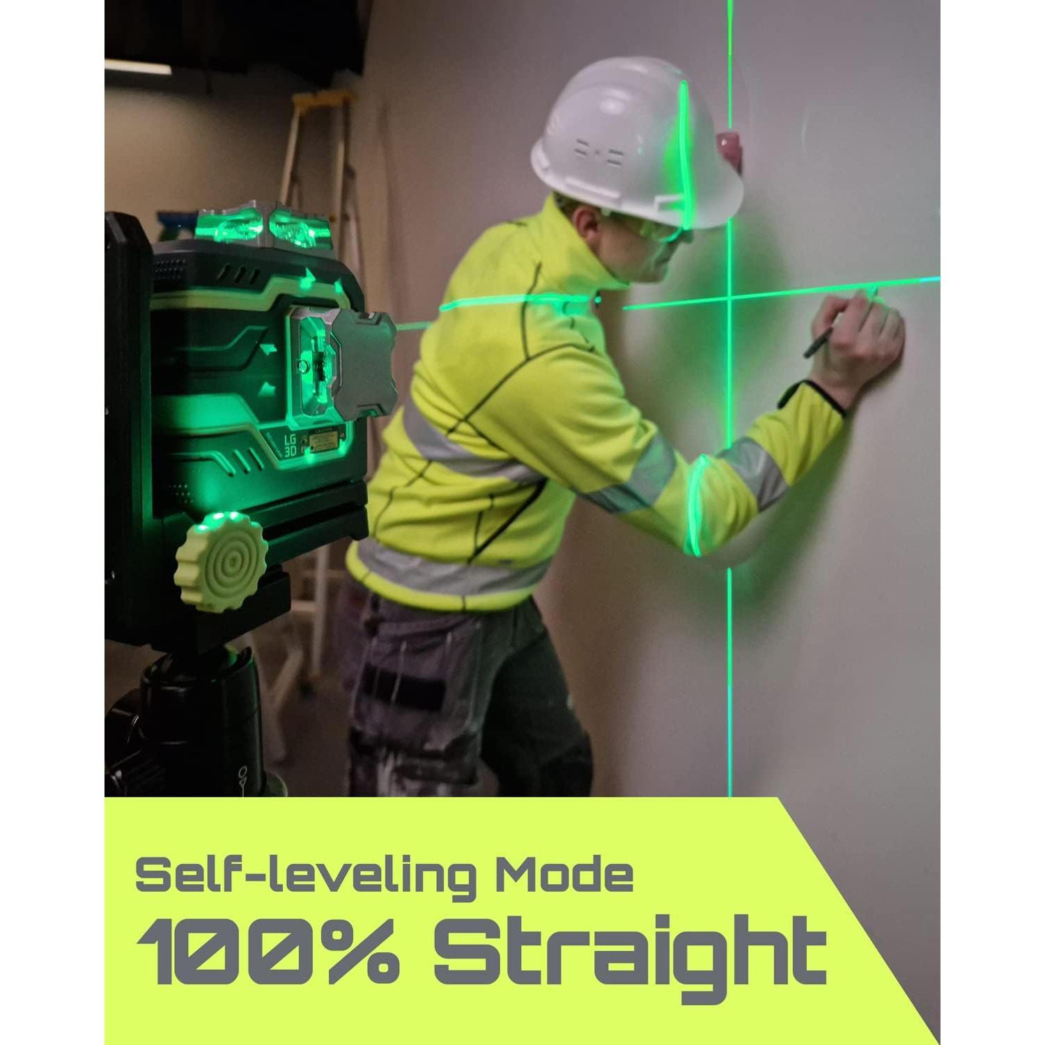 Nivel Láser 3D Autonivelante LASGOO LG-3D Verde 100m