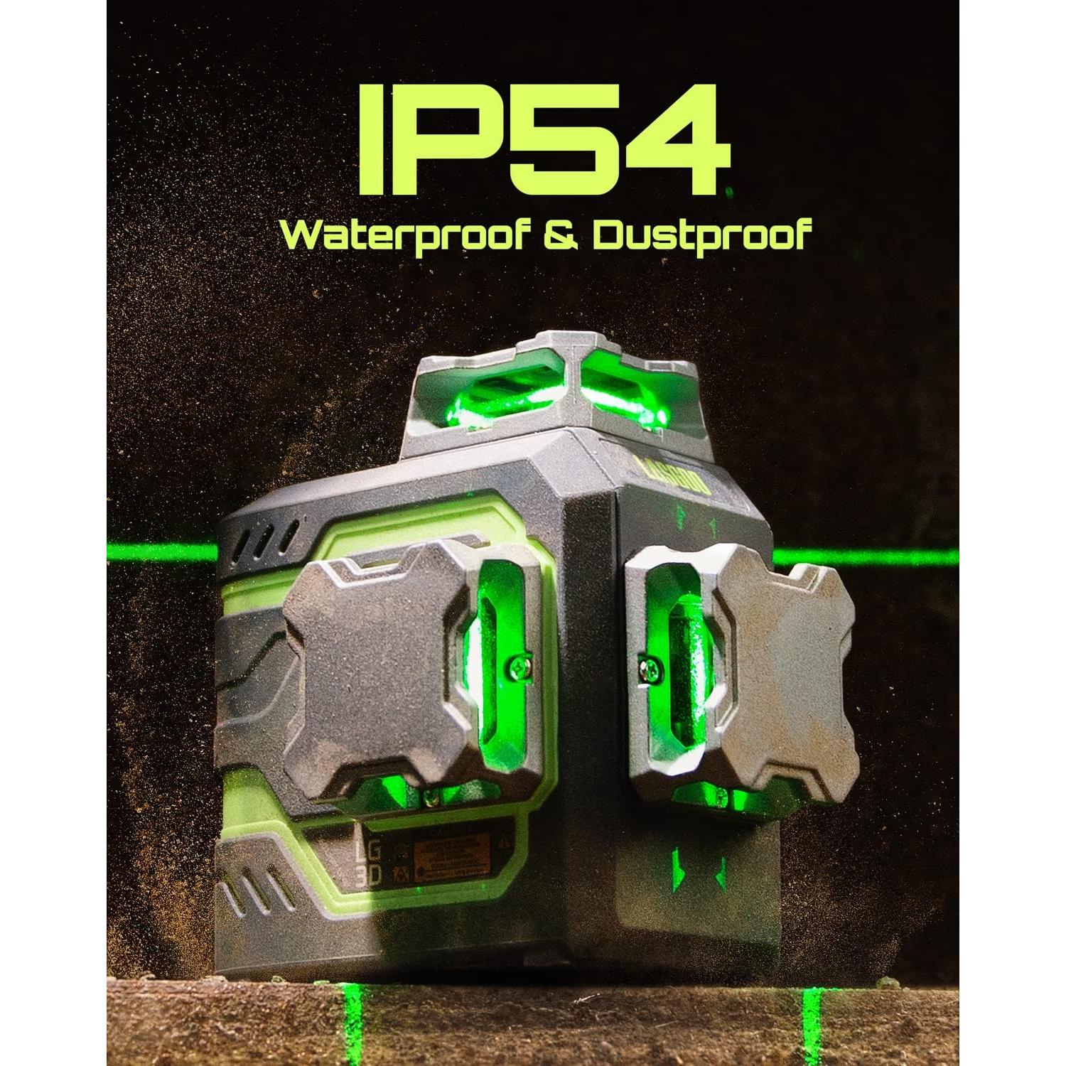 Nivel Láser 3D Autonivelante LASGOO LG-3D Verde 100m