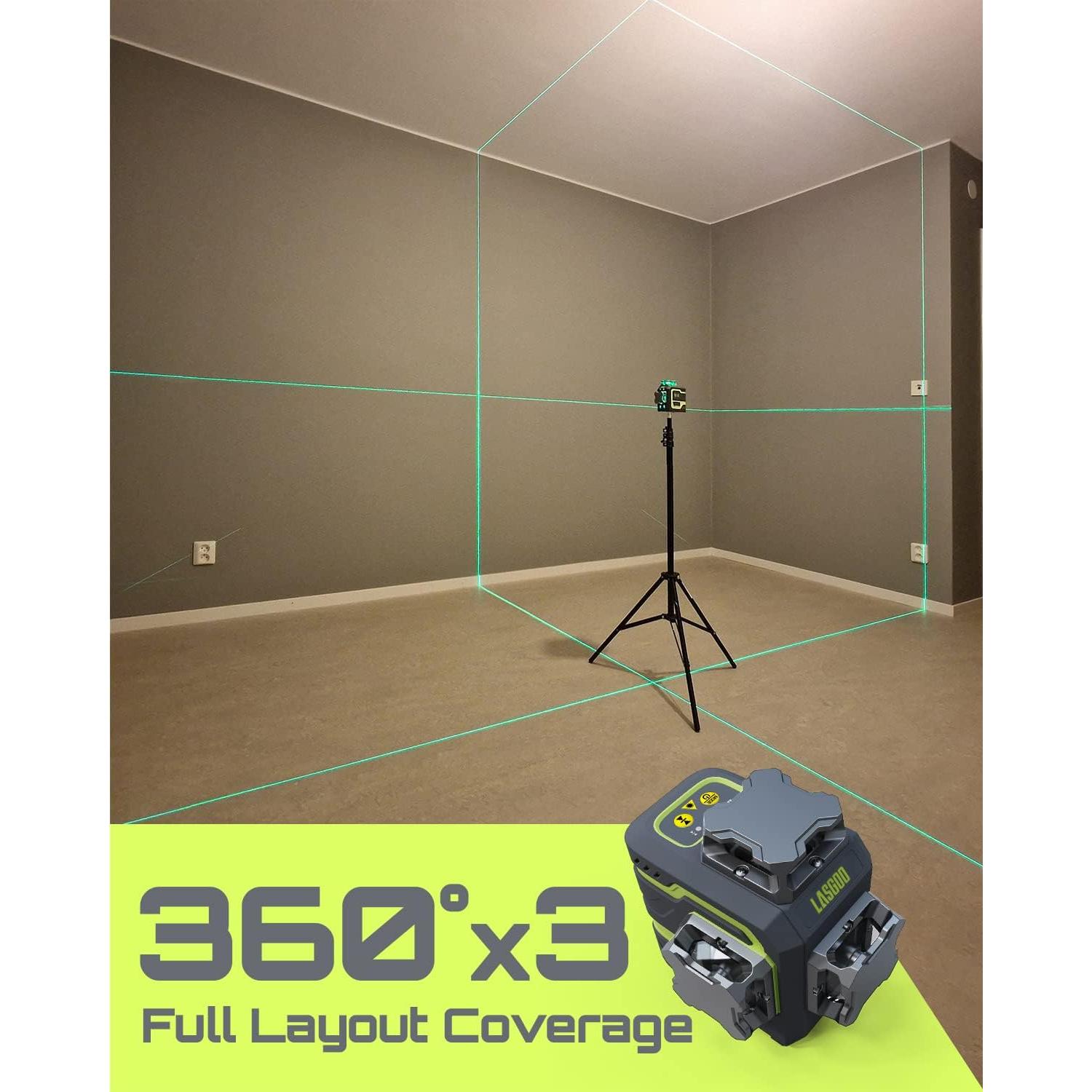 Nivel Láser 3D Autonivelante LASGOO LG-3D Verde 100m