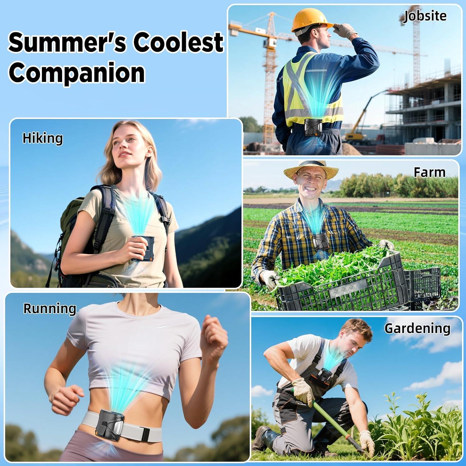 Ventilador de Cintura Portátil ABIBO Y6 6000mAh 6 Velocidades