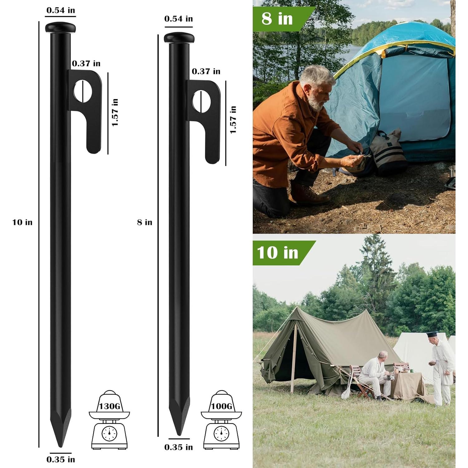 Estacas para Tienda AYAMAYA 6 PCS Acero 25,4 cm con Bolsa