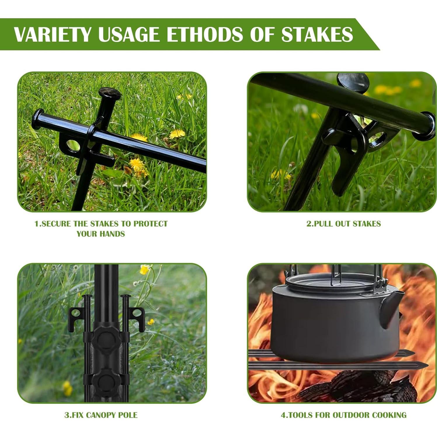 Estacas para Tienda AYAMAYA 6 PCS Acero 25,4 cm con Bolsa