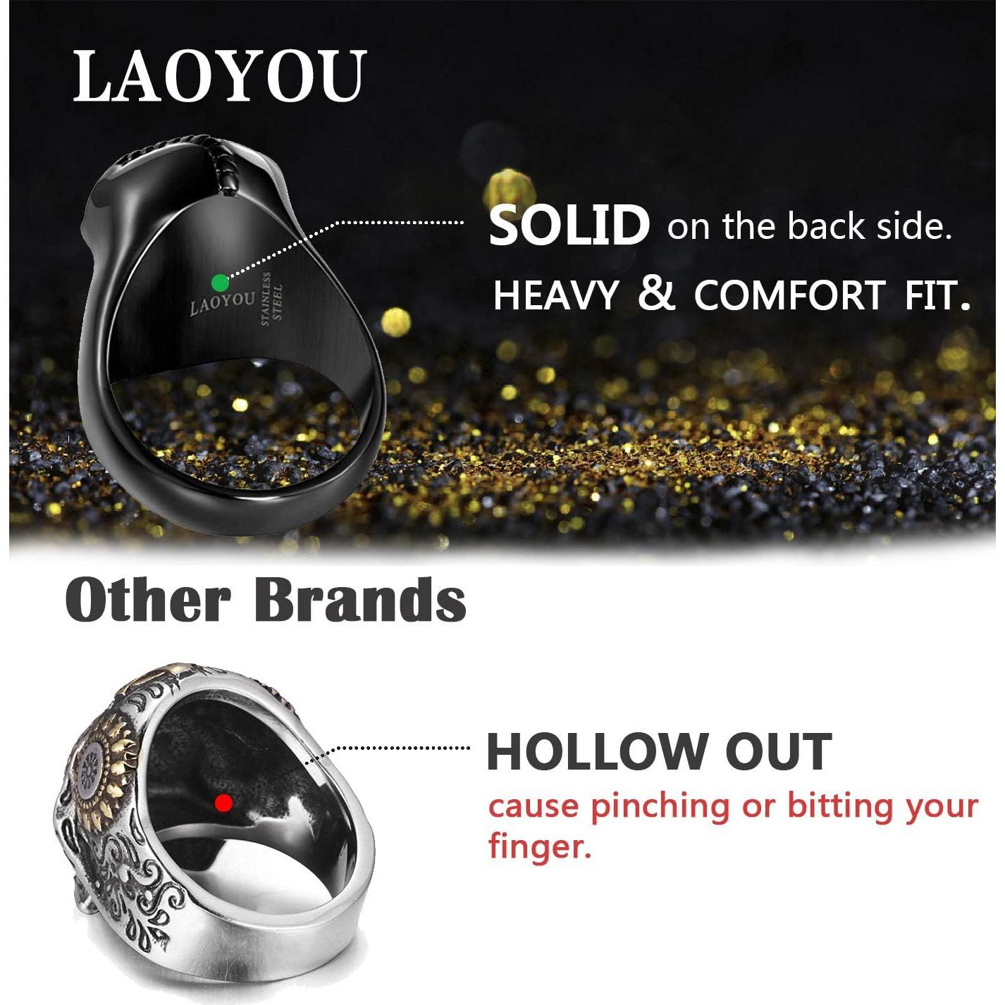 Anillo Abrebotellas Calavera LAOYOU para Hombres - Acero Inoxidable