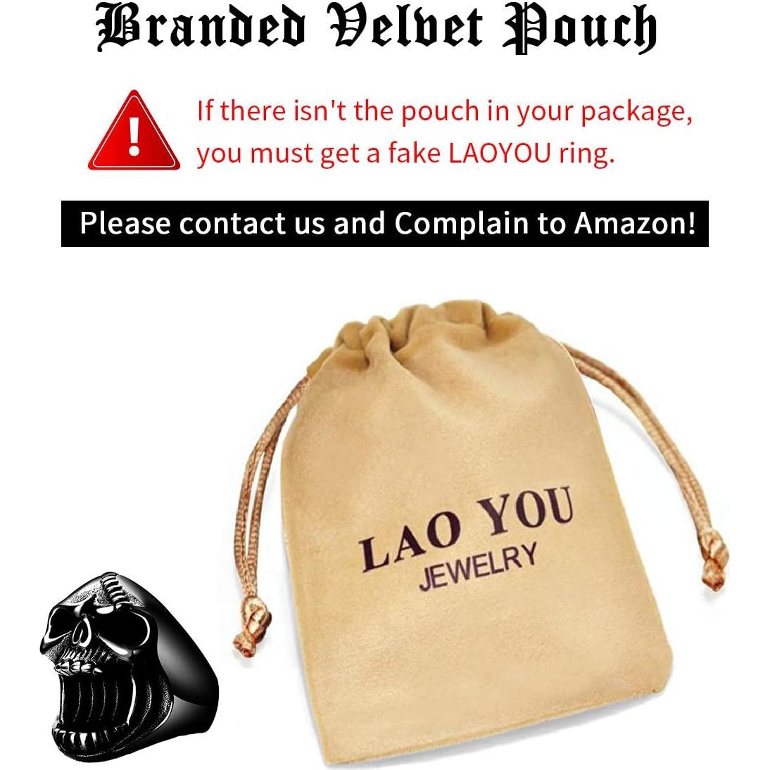 Anillo Abrebotellas Calavera LAOYOU para Hombres - Acero Inoxidable