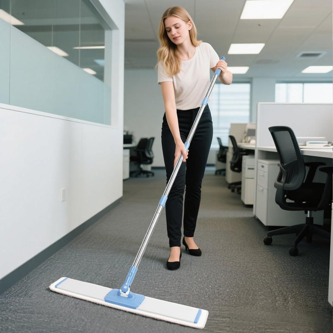 Mopa plana de microfibra CQT 61 cm con 4 almohadillas lavables