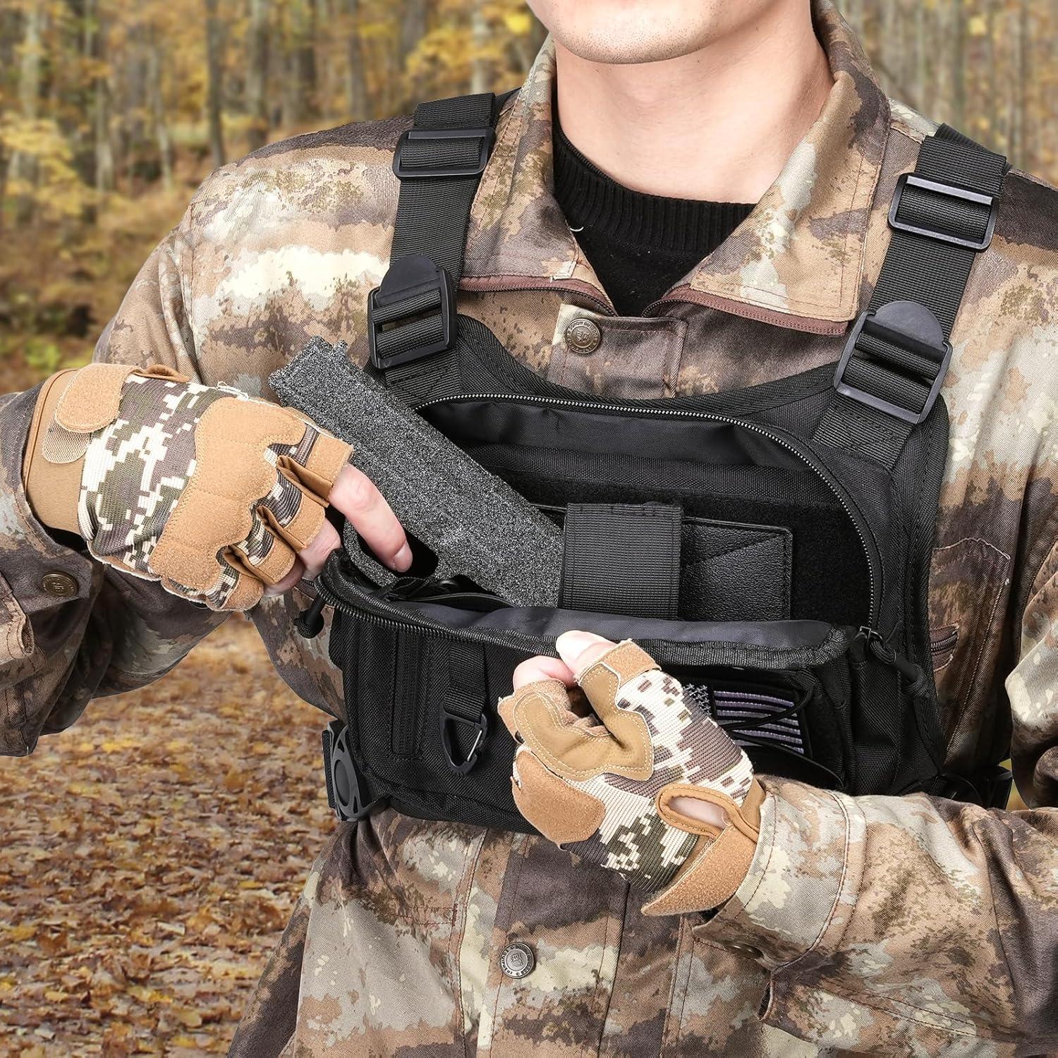 Bolsa de Pecho CVLIFE Táctica Ajustable para Correr - Negro