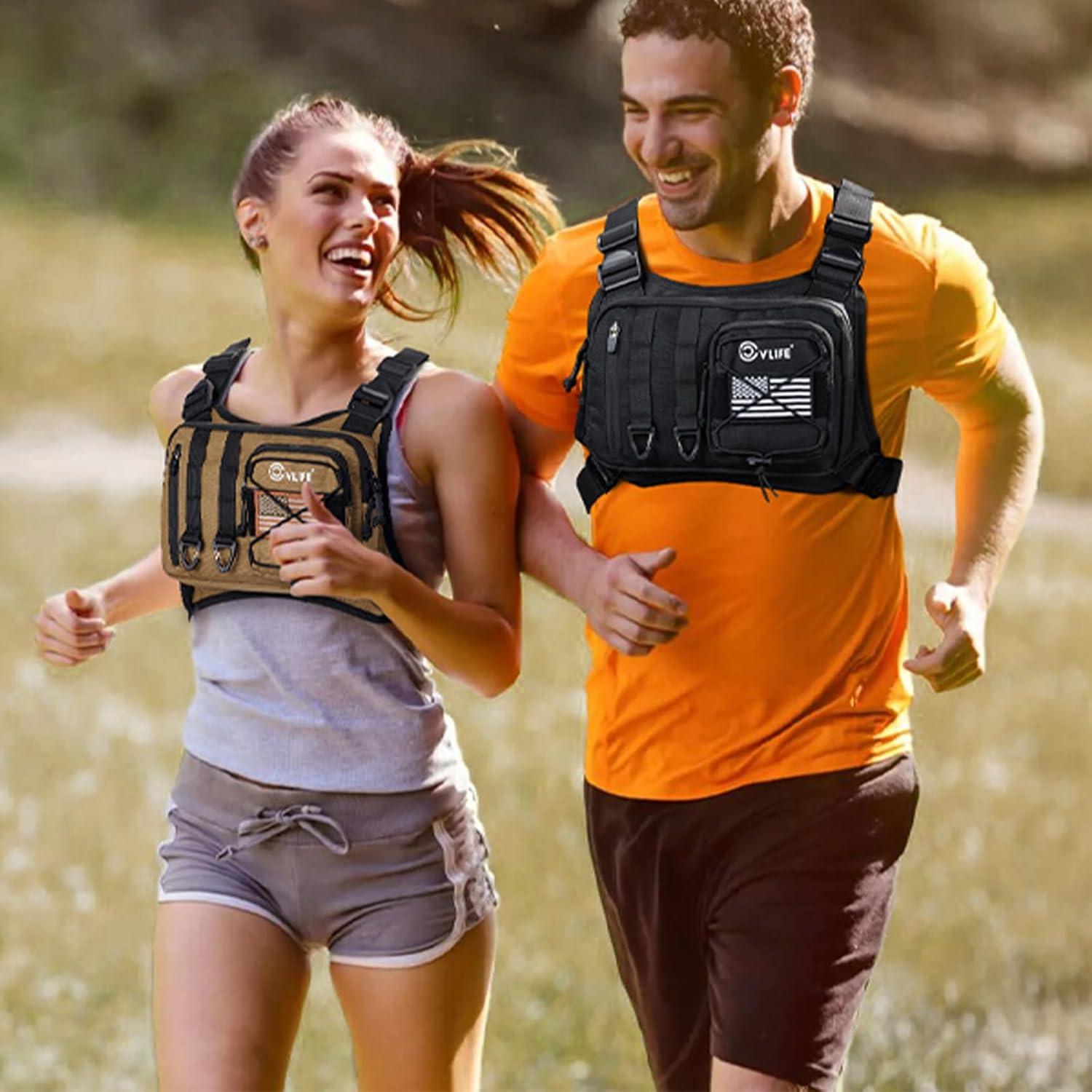 Bolsa de Pecho CVLIFE Táctica Ajustable para Correr - Negro