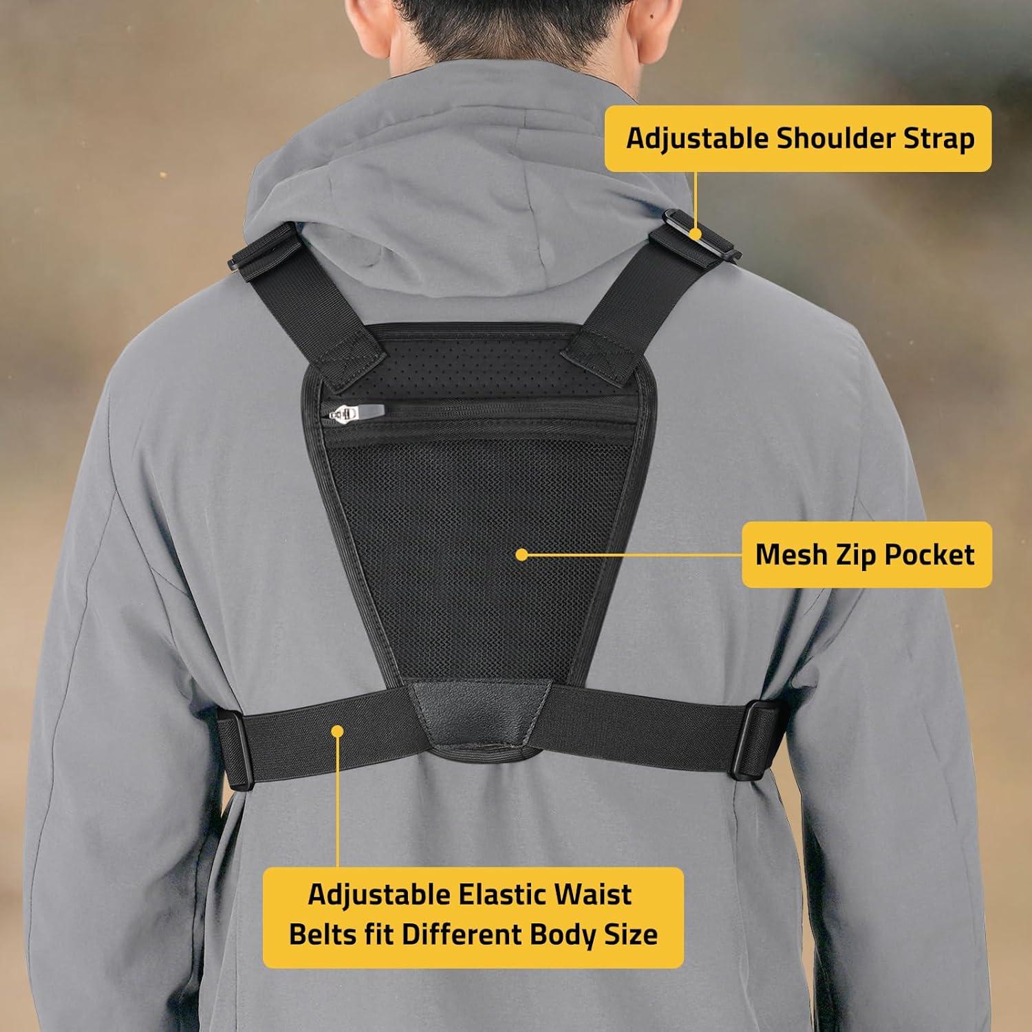 Bolsa de Pecho CVLIFE Táctica Ajustable para Correr - Negro