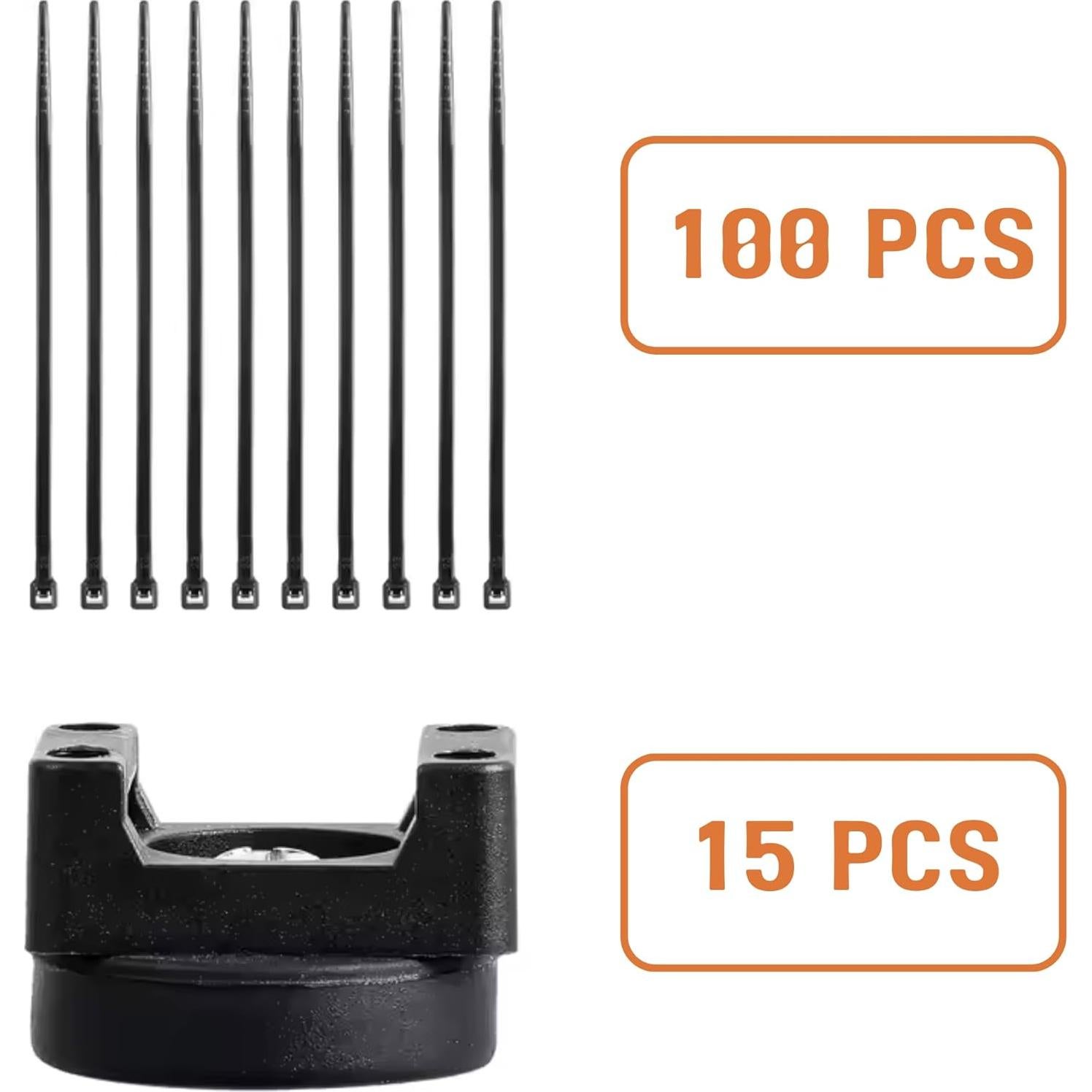 15Pcs Magnetic Cable Clips Zip Tie Mount Base, Cable Ties Holder, Multipurpose Wire Cable Holder for Magnetic Cable Management, Electrical Organization Supplies for Wire (BLACK15)