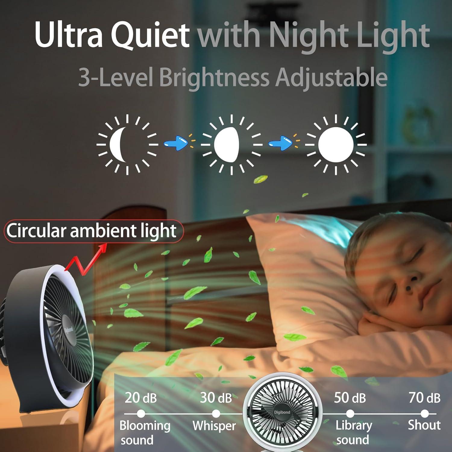 Ventilador de Escritorio Pequeño Digibond 3000mAh Silencioso