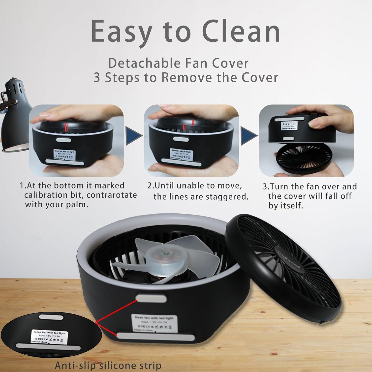 Ventilador de Escritorio Pequeño Digibond 3000mAh Silencioso