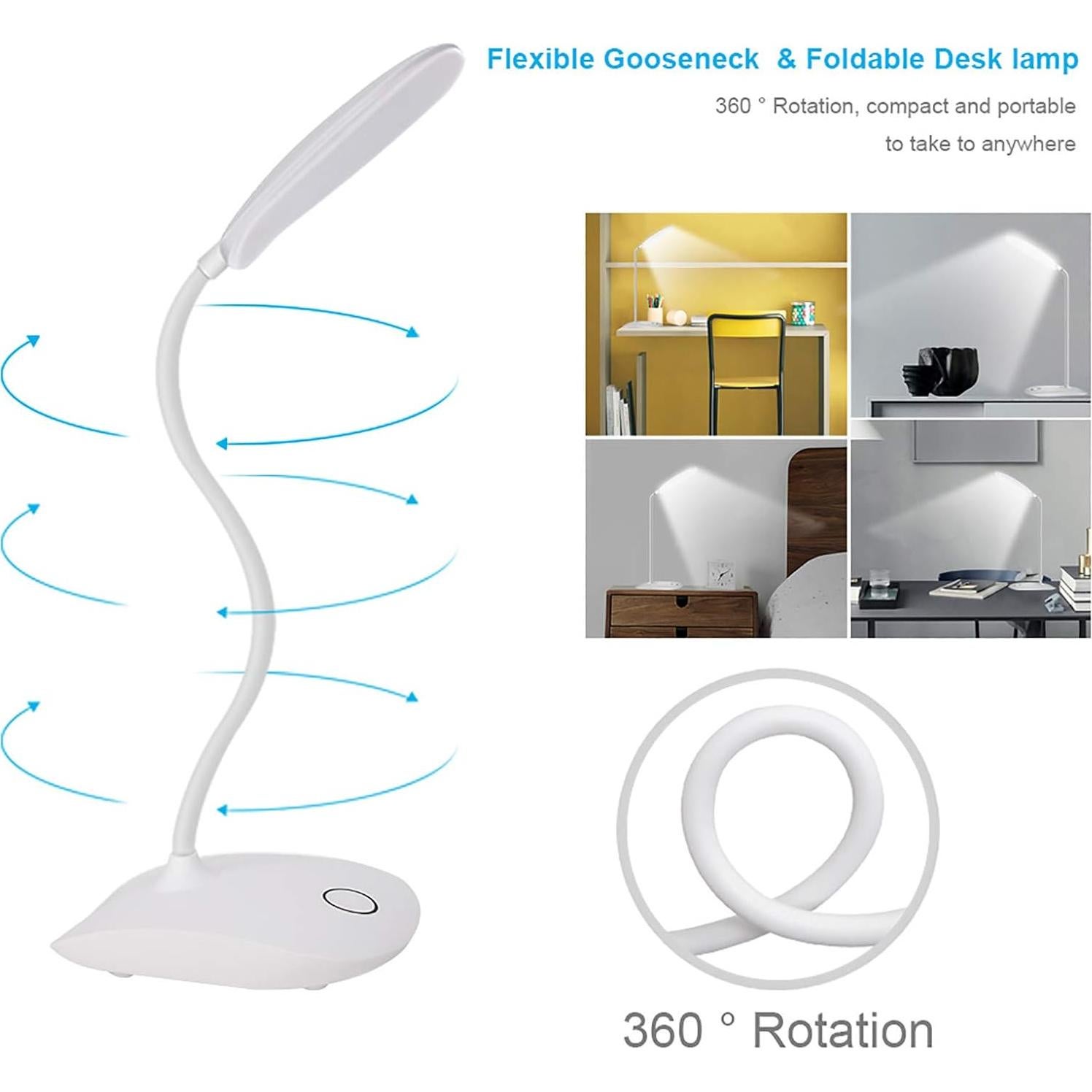 Lámpara de Escritorio LED DEEPLITE 5W Recargable Táctil