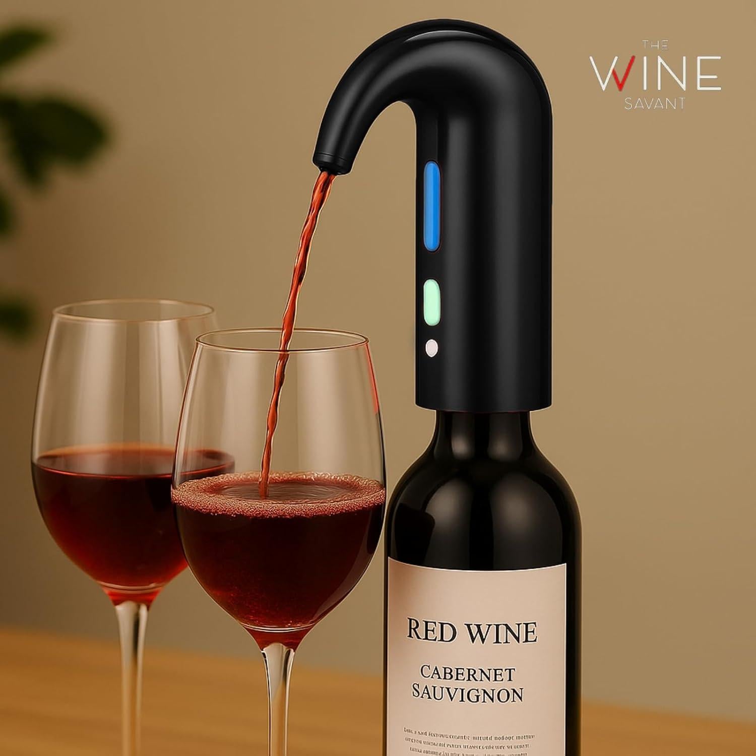 Electric Wine Aerator Dispenser Opener - Portable Accessory - Red & White Wines, Touch Activated Aeration For Wine and Spirit - Beginner and Enthusiast - Spout Pourer - Wine Gifts (BLACK)