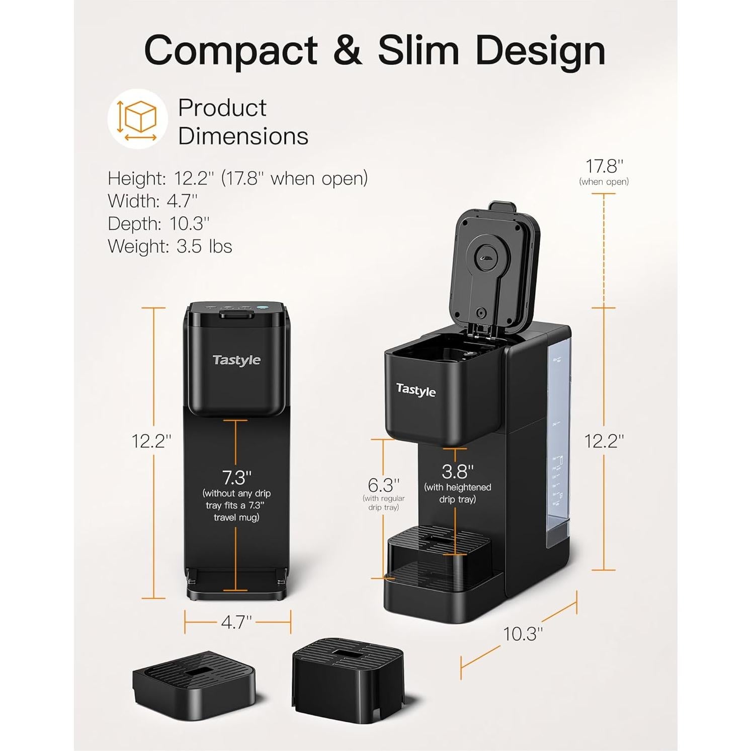 Cafetera Tastyle 2.0 Compacta 1,18L 6 Tamaños Café