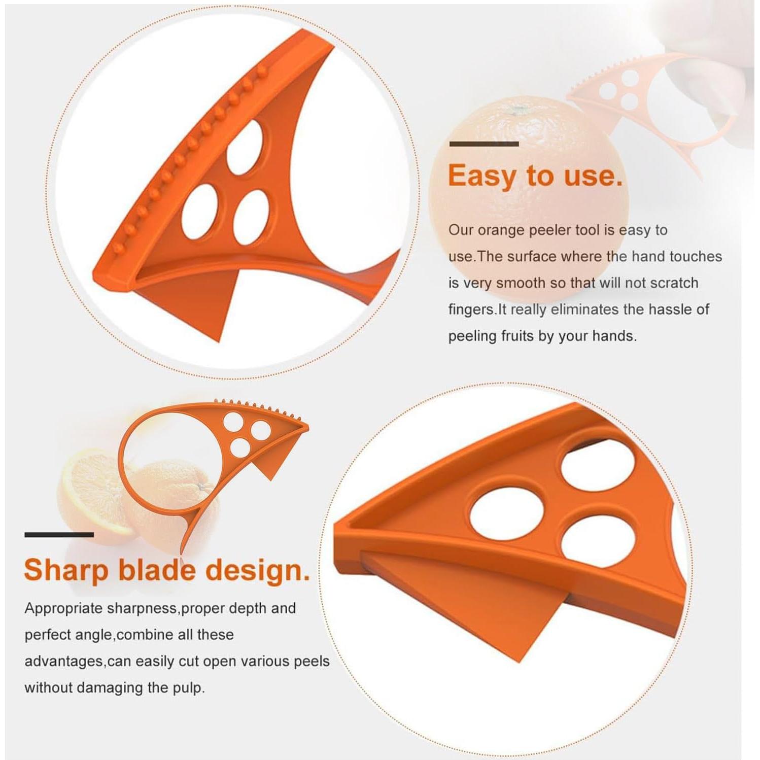 Orange Peeler Tools Citrus Peel Cutter Easy Fruit Vegetable Slicer Cutter Lemon Peeler Opener Remover Fruit Tools Kitchen Utensils Gadgets Bladed Food Peeler Slicers, Large
